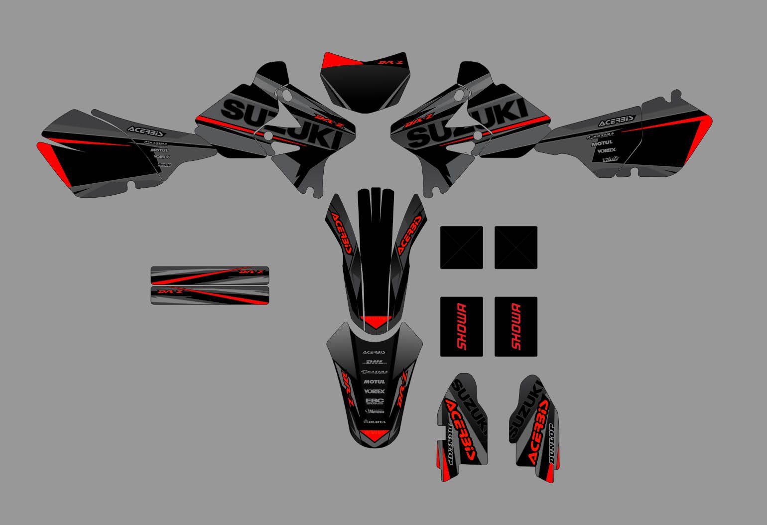 kit déco suzuki drz 400 airline rouge