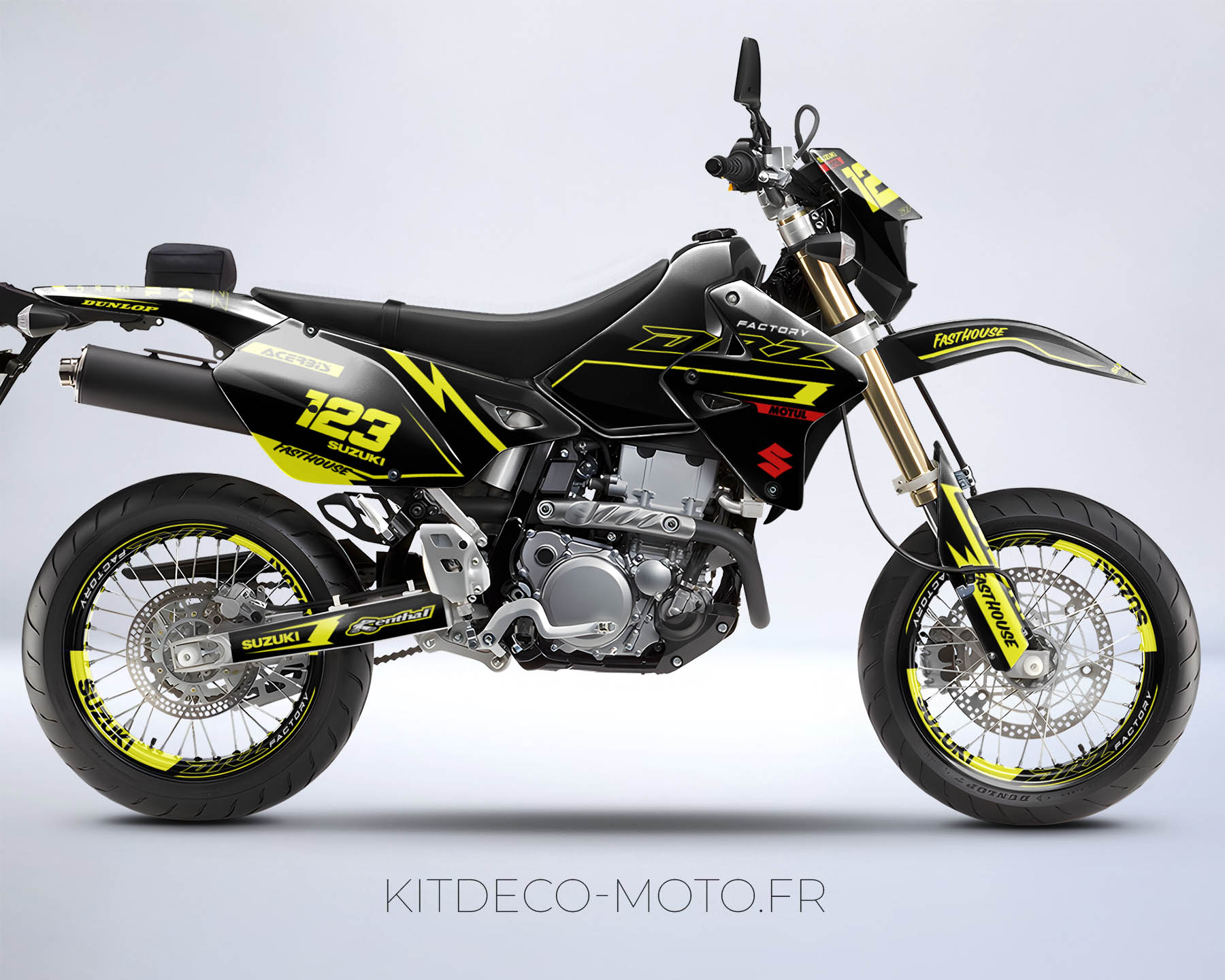 kit déco suzuki drz 400 factory noir / jaune
