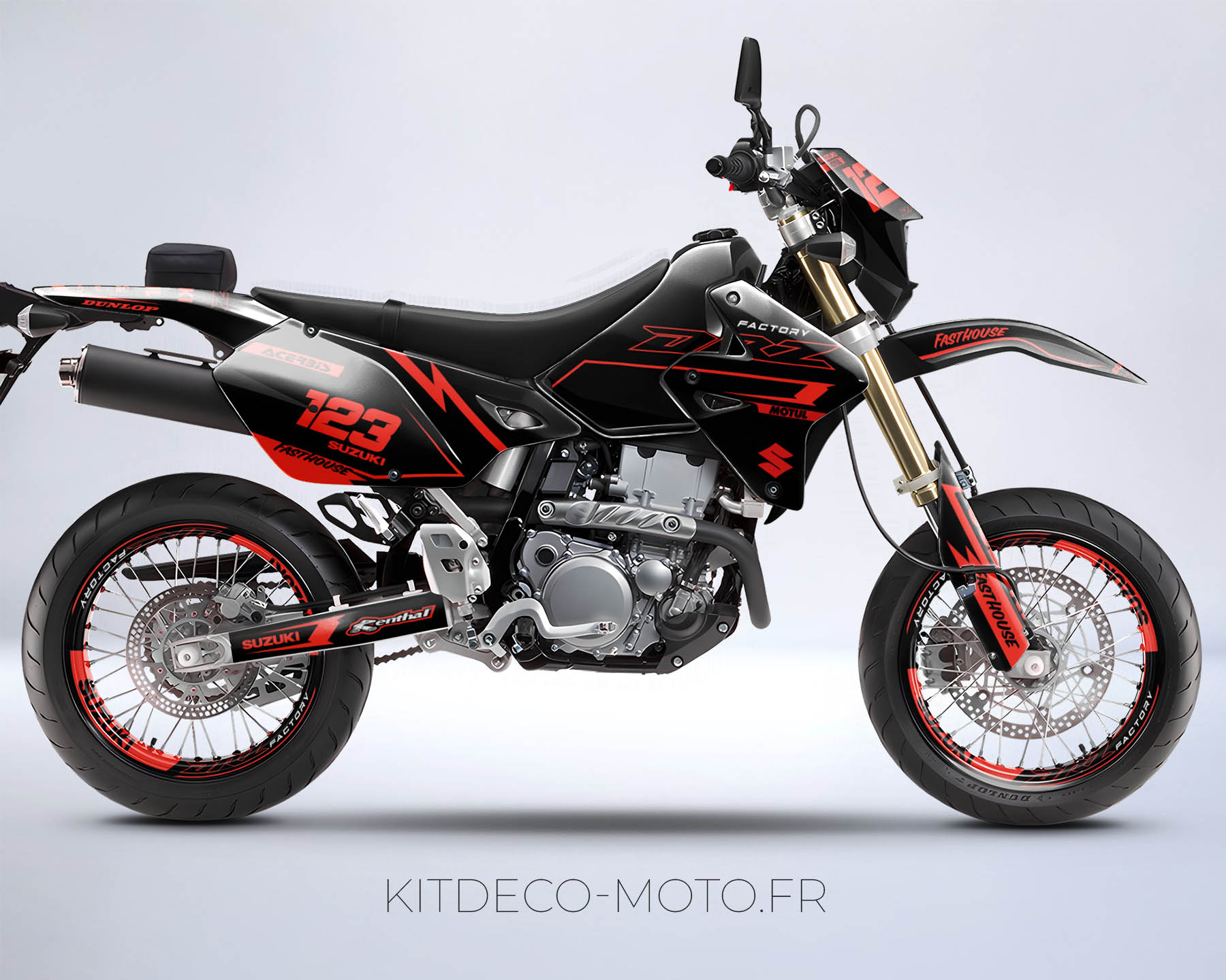 kit déco suzuki drz 400 factory noir / rouge