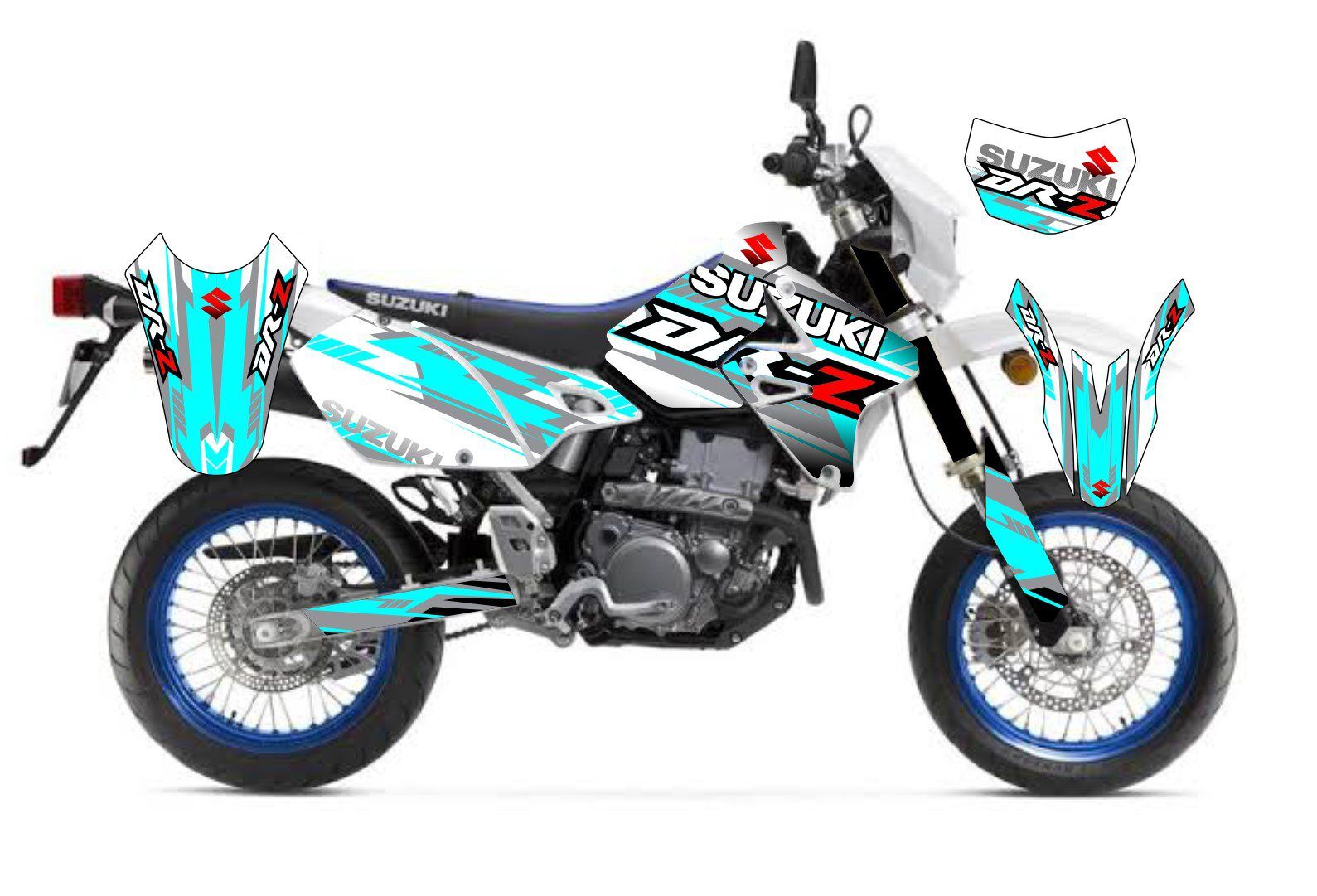 kit déco suzuki drz 400 racing cyan
