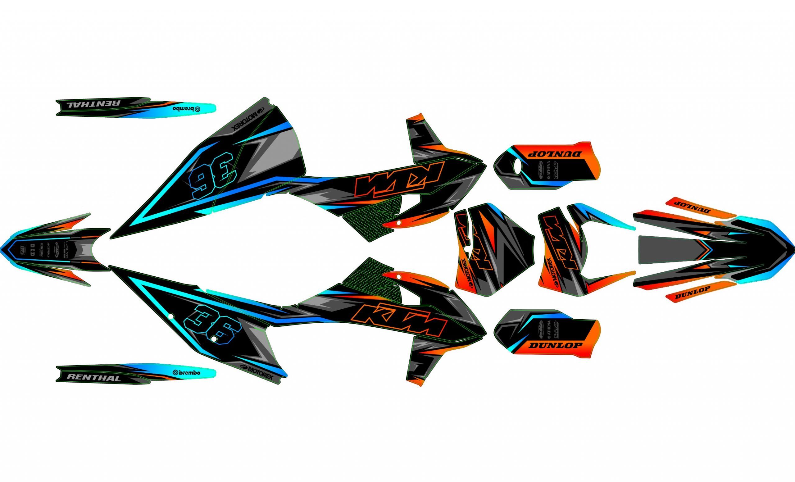 kit déco ktm exc / exc f (2020 2023) colors mixt