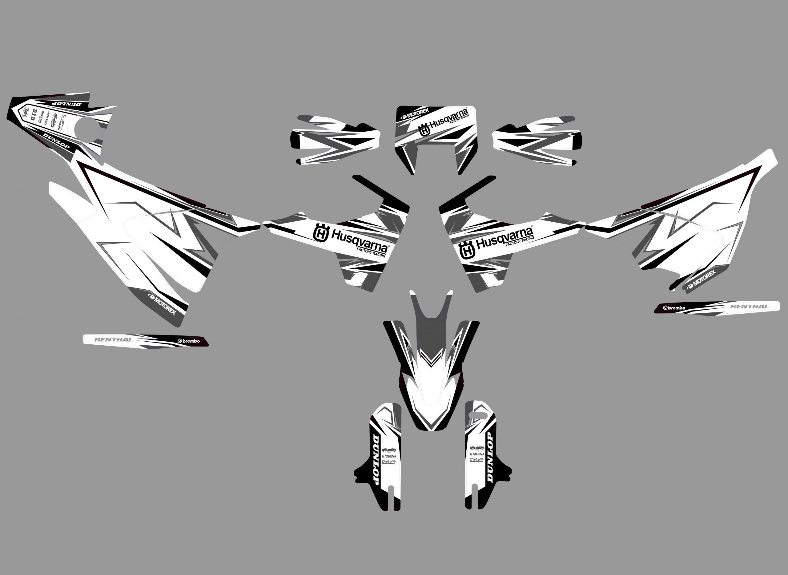 kit déco husqvarna 701 sm colors mixt blanc / noir