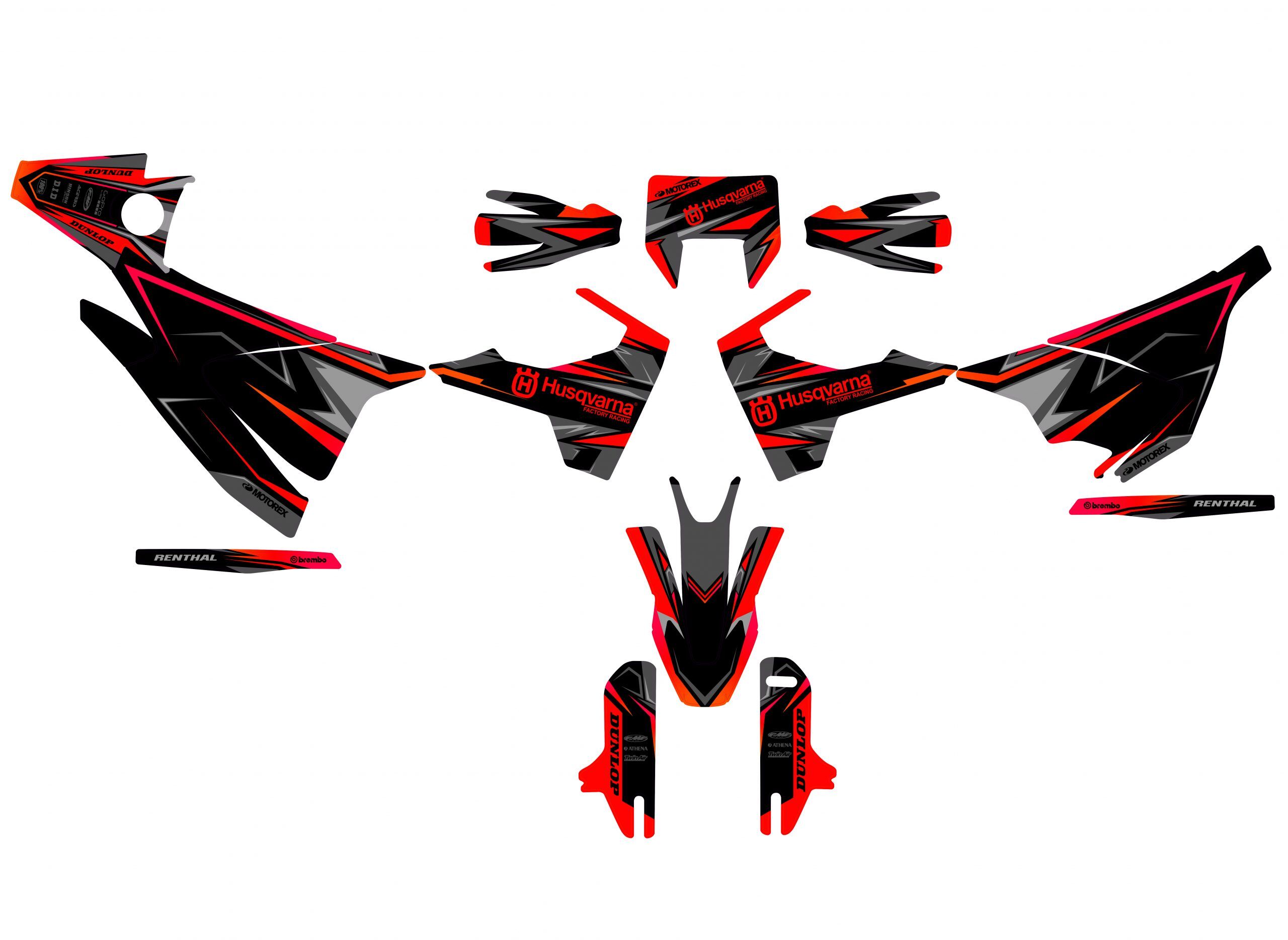 kit déco husqvarna 701 sm colors mixt rouge