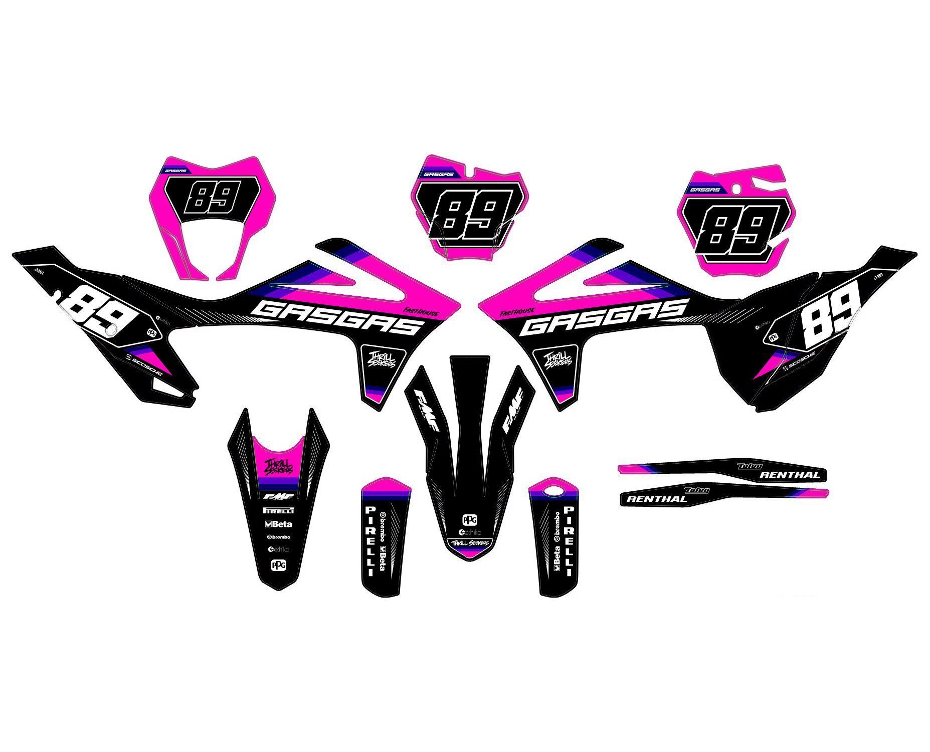 kit déco gasgas ec (2021 2023) fast rose
