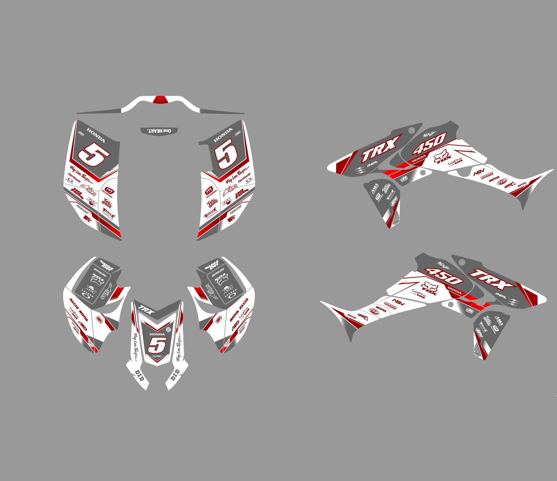 kit déco honda 450 trx racing gris