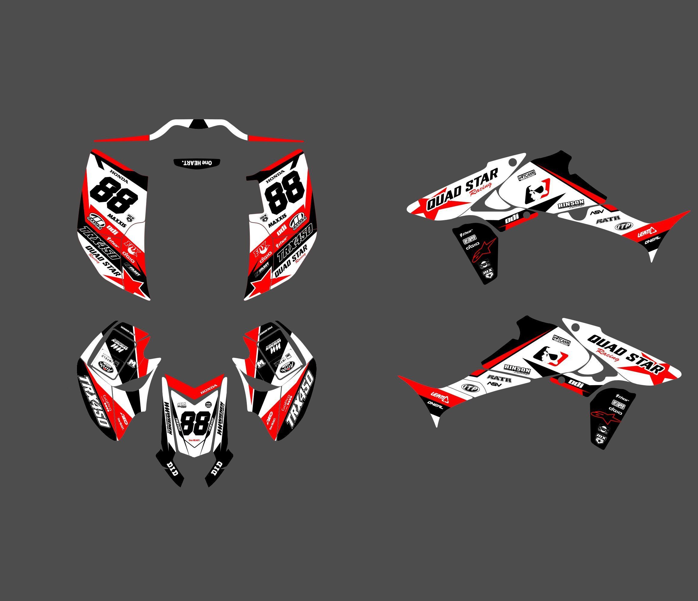 kit déco honda 450 trx racing rouge