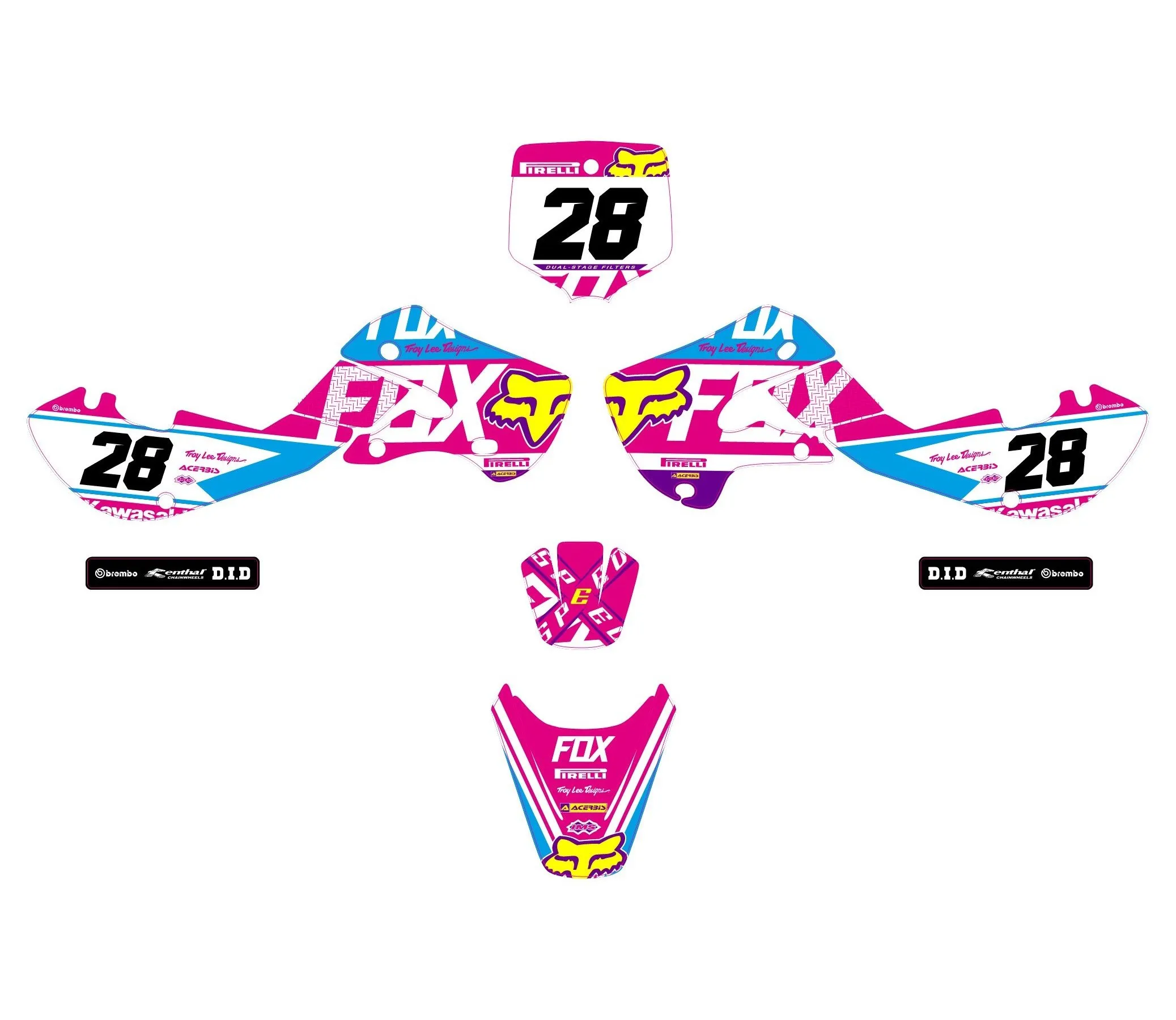 kit déco kawasaki 65 kx (2000 2024) fox