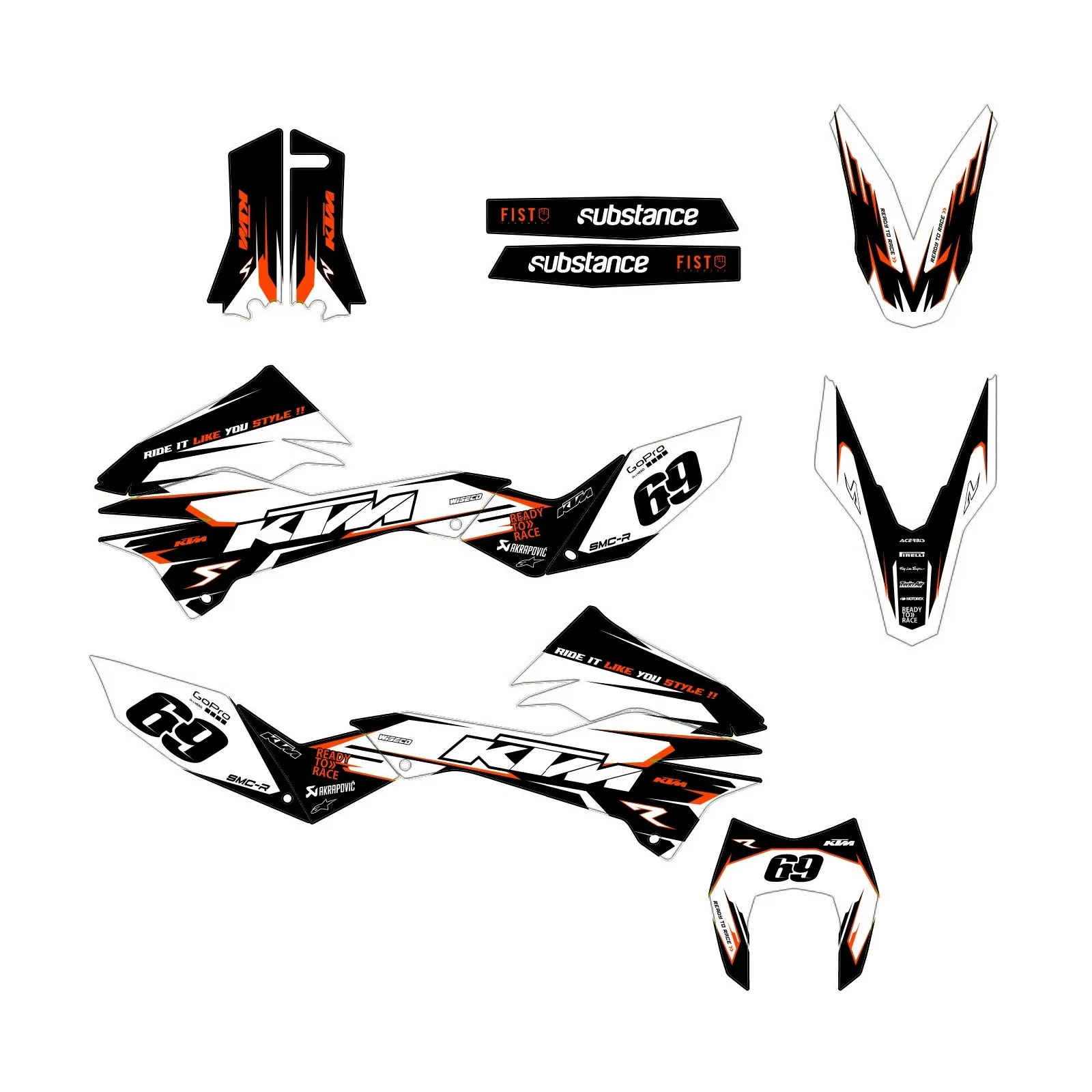 kit déco ktm 690 smcr (2012 2018) light