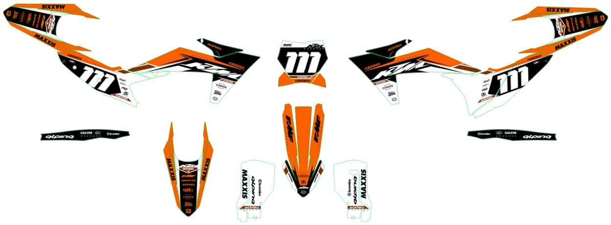 kit déco ktm exc / exc f (2024) flash orange