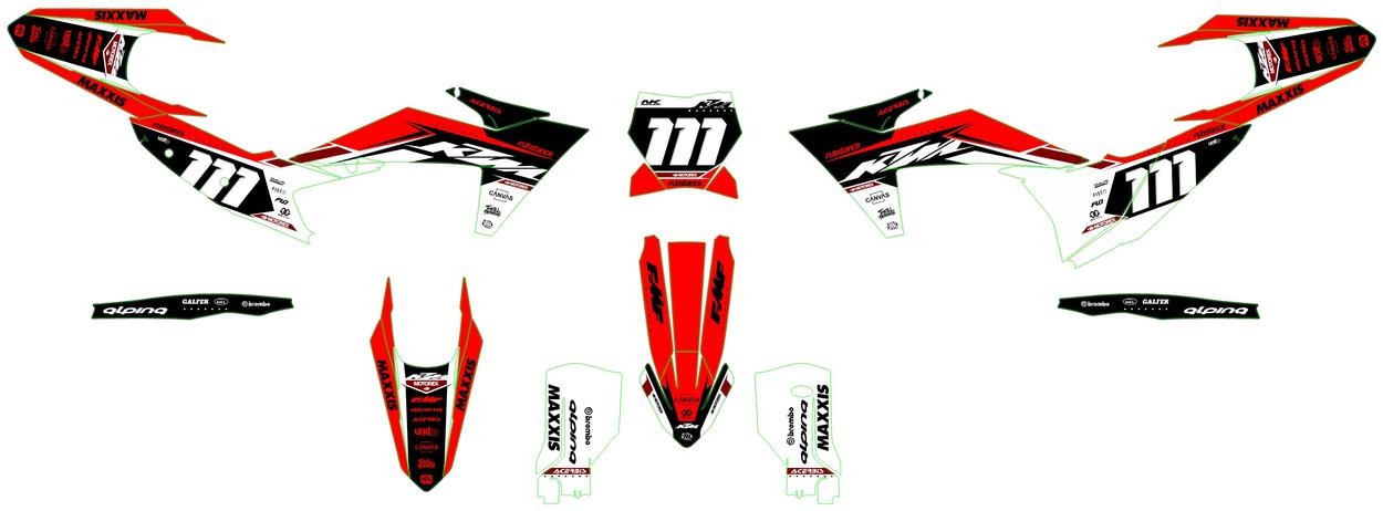 kit déco ktm exc / exc f (2024) flash rouge