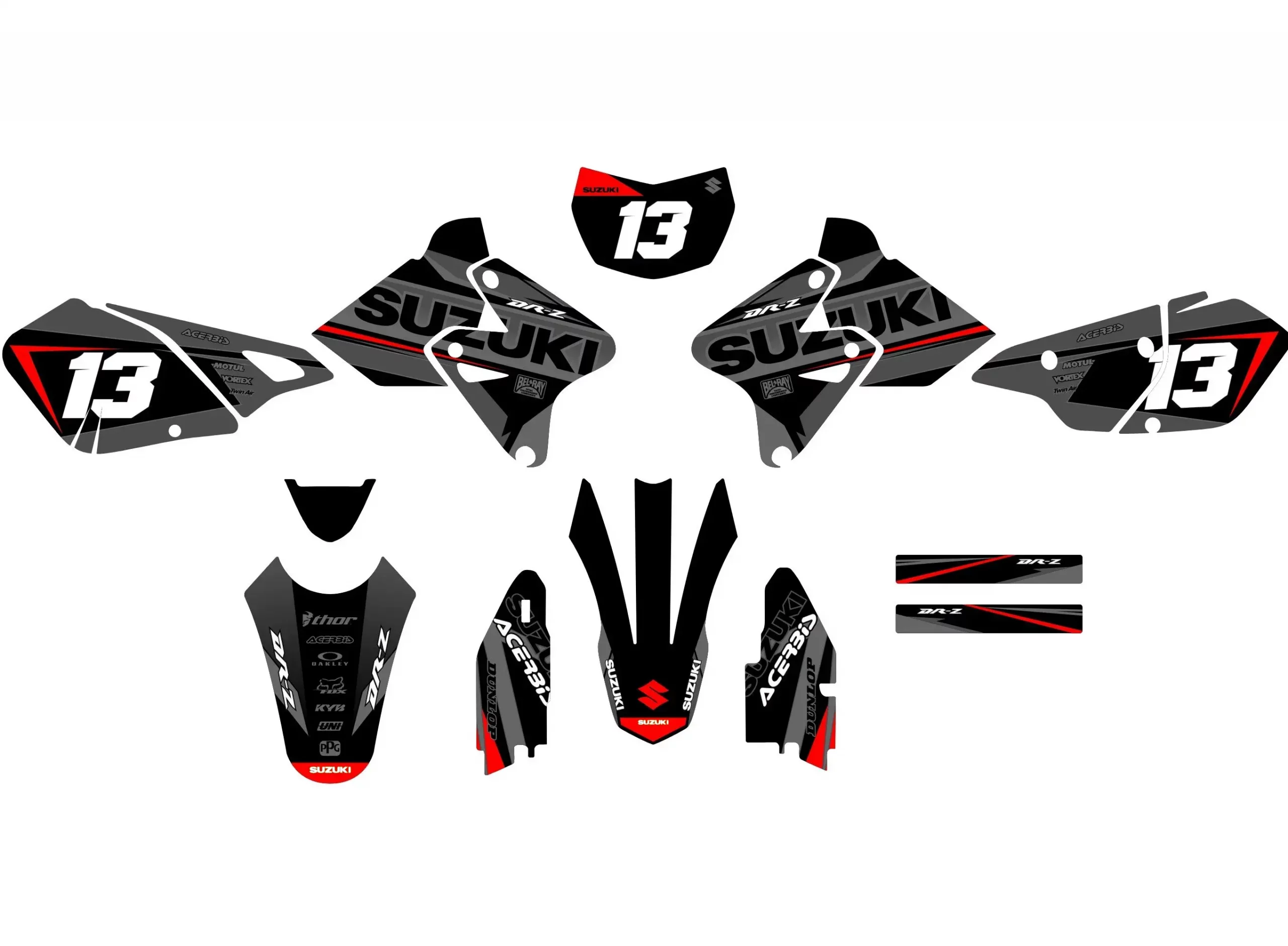 kit déco suzuki drz 400 race gris