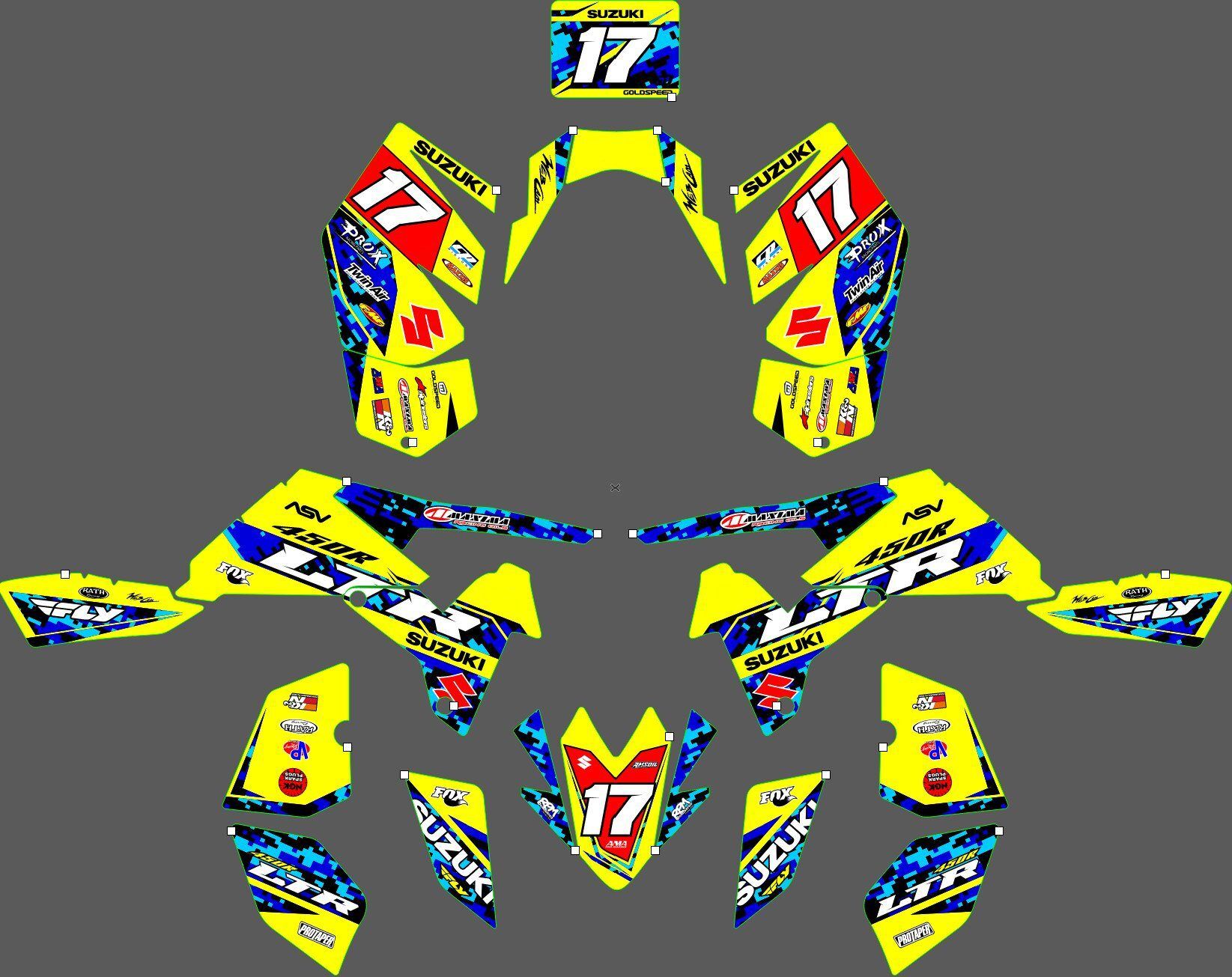 kit déco suzuki ltr 450 pixels bleu