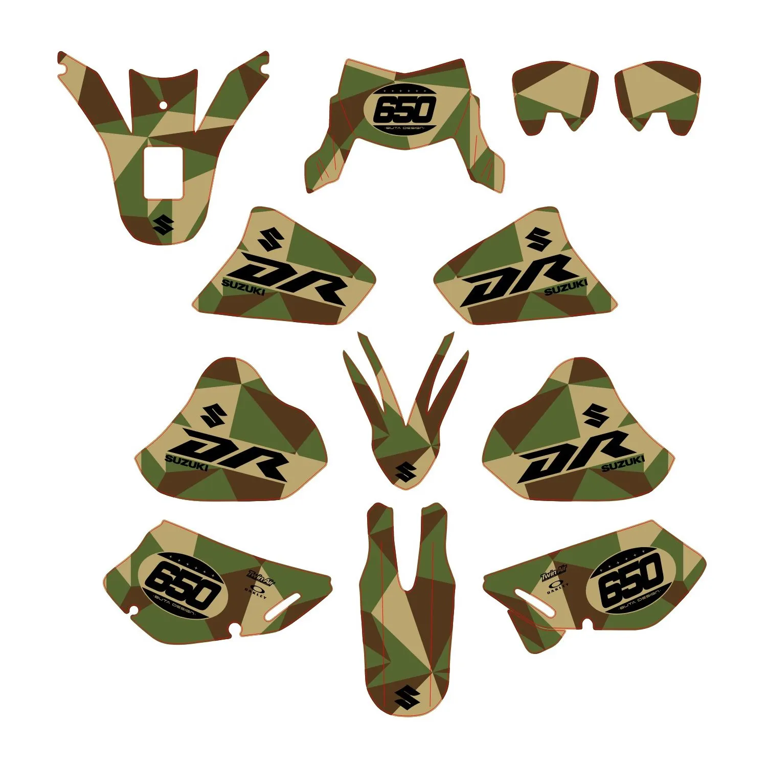 kit déco suzuki dr 650 camo militaire