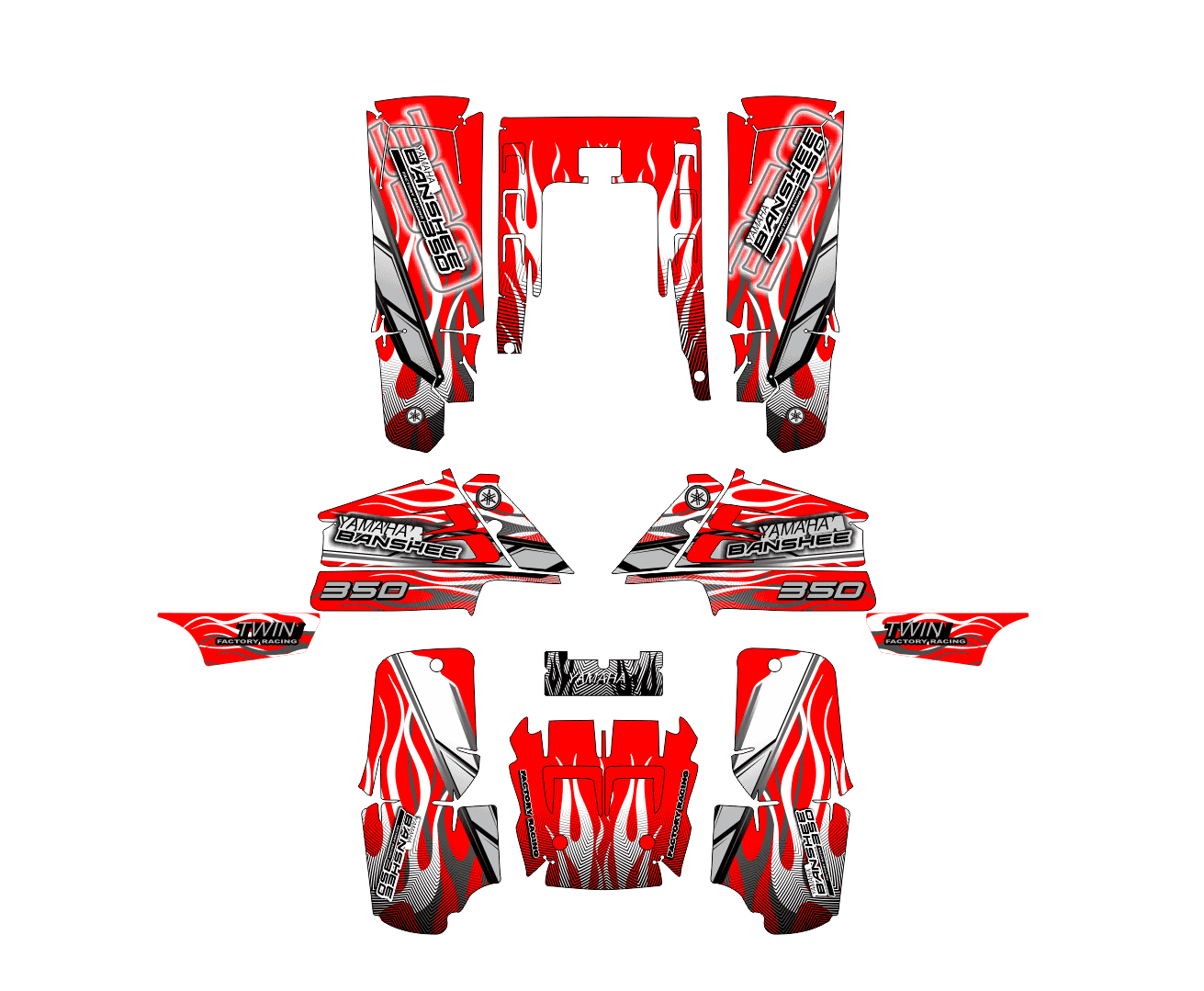 kit déco yamaha 350 banshee factory rouge