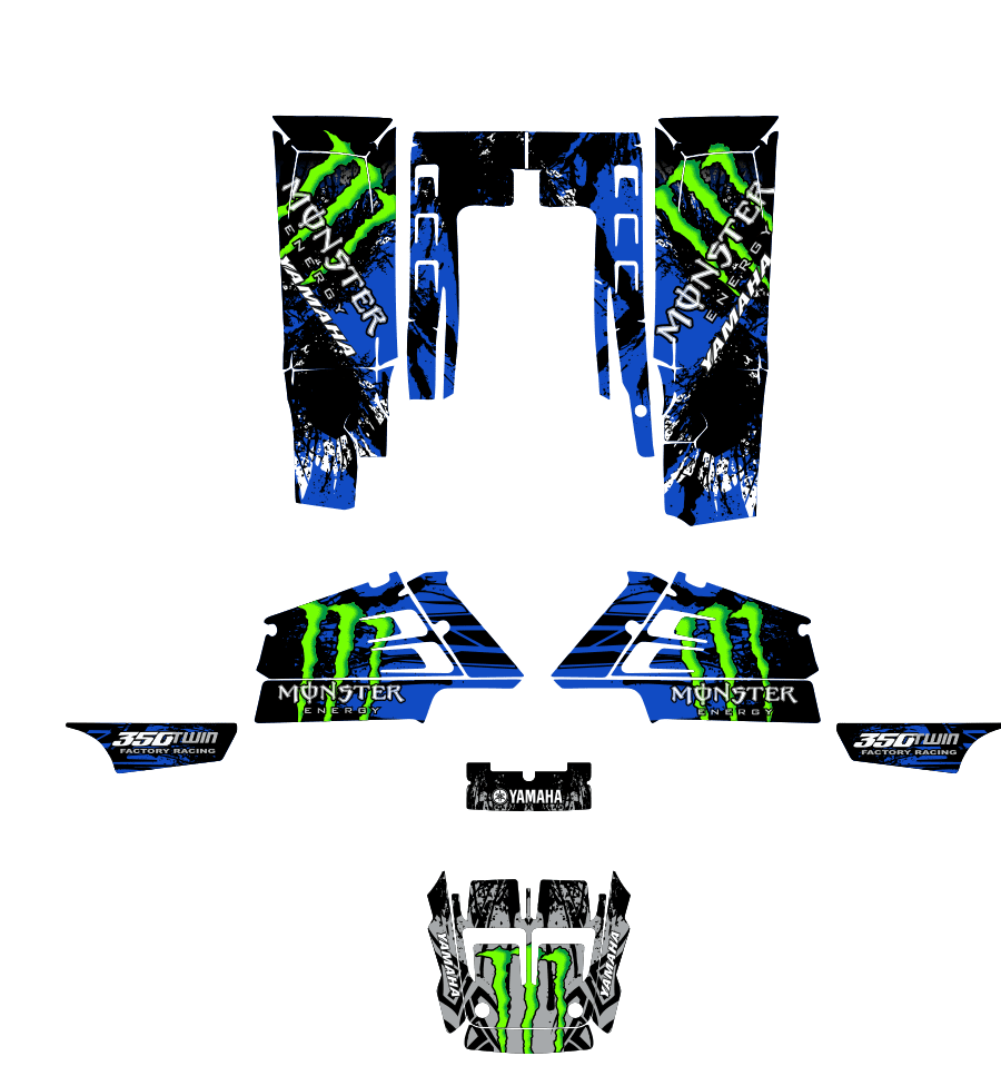 kit déco yamaha 350 banshee monster bleu #2
