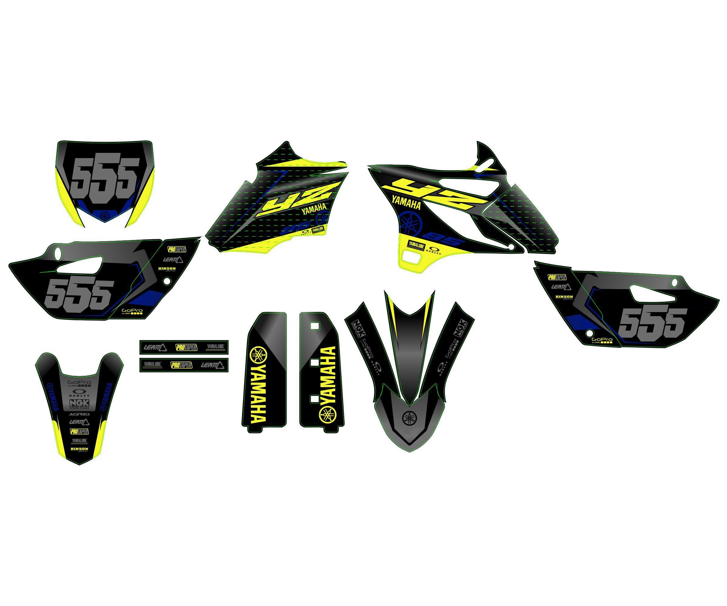 kit déco yamaha 85 yz airon jaune