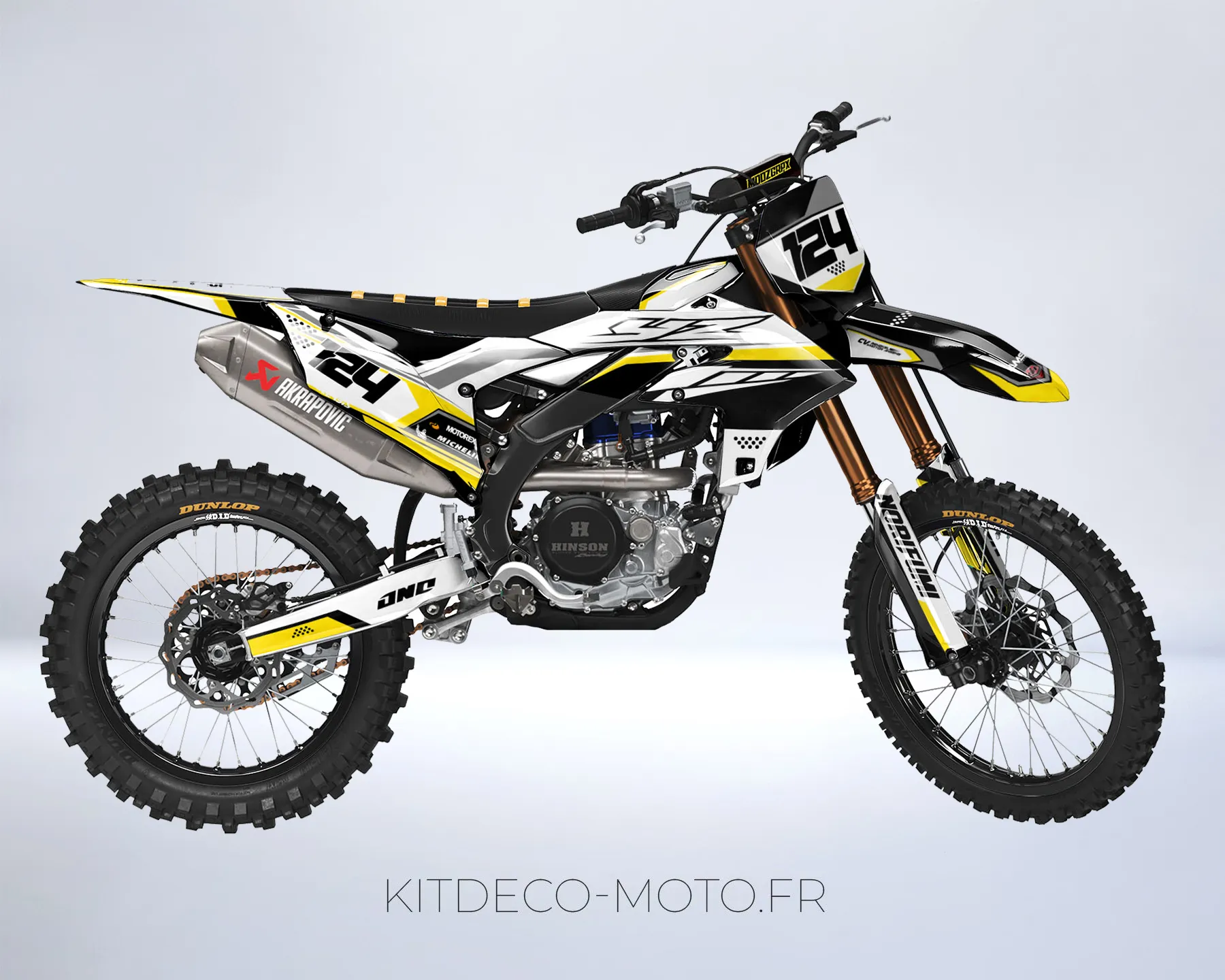 kit déco yamaha 450 yzf (2023 2024) race jaune