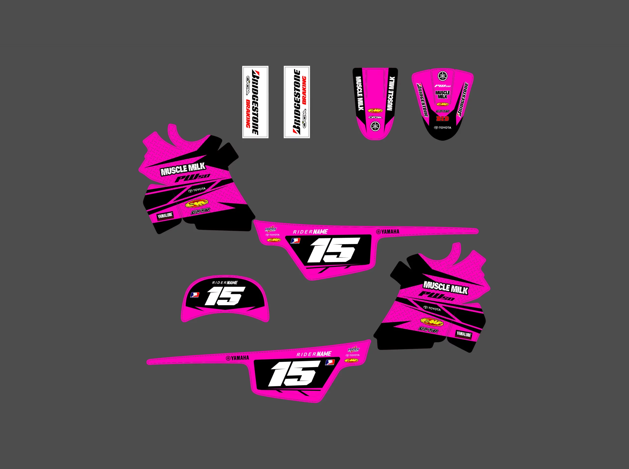 kit déco yamaha piwi 50 (pw) muscle rose