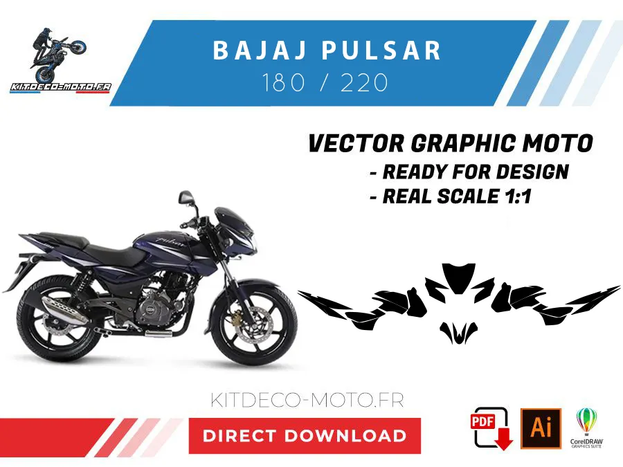 template bajaj pulsar 180 / 220 vector