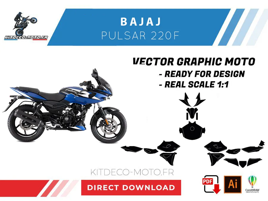 template bajaj pulsar 220f vector