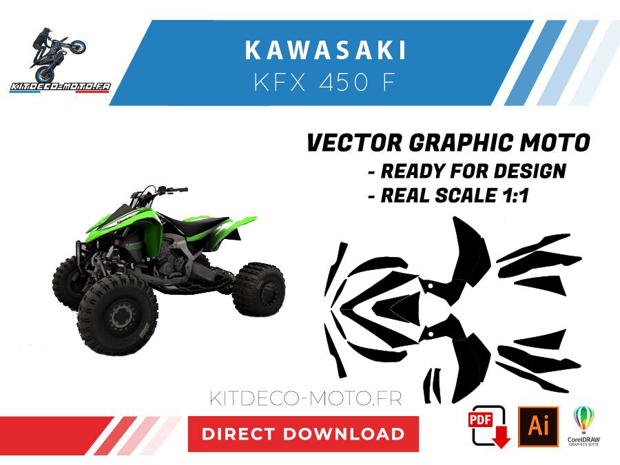 template kawasaki 450 kfx f vector