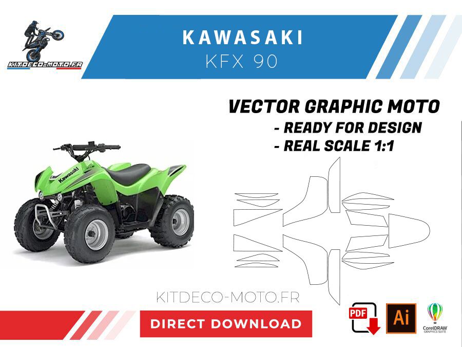 template kawasaki 90 kfx vector