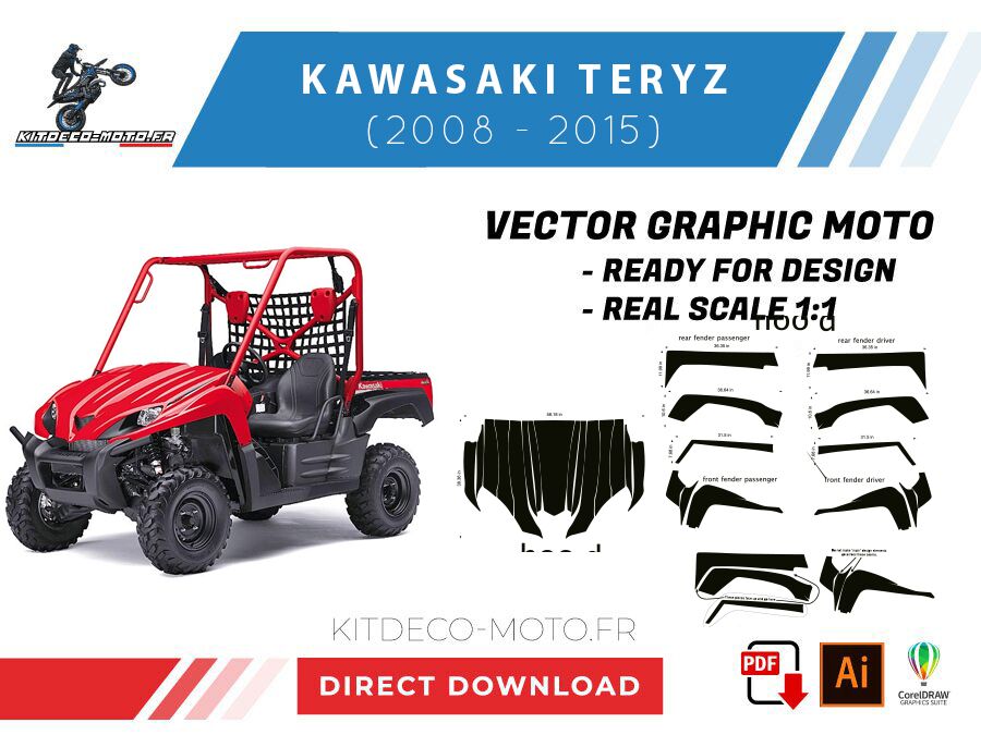 template kawasaki teryz (2008 2015) vector