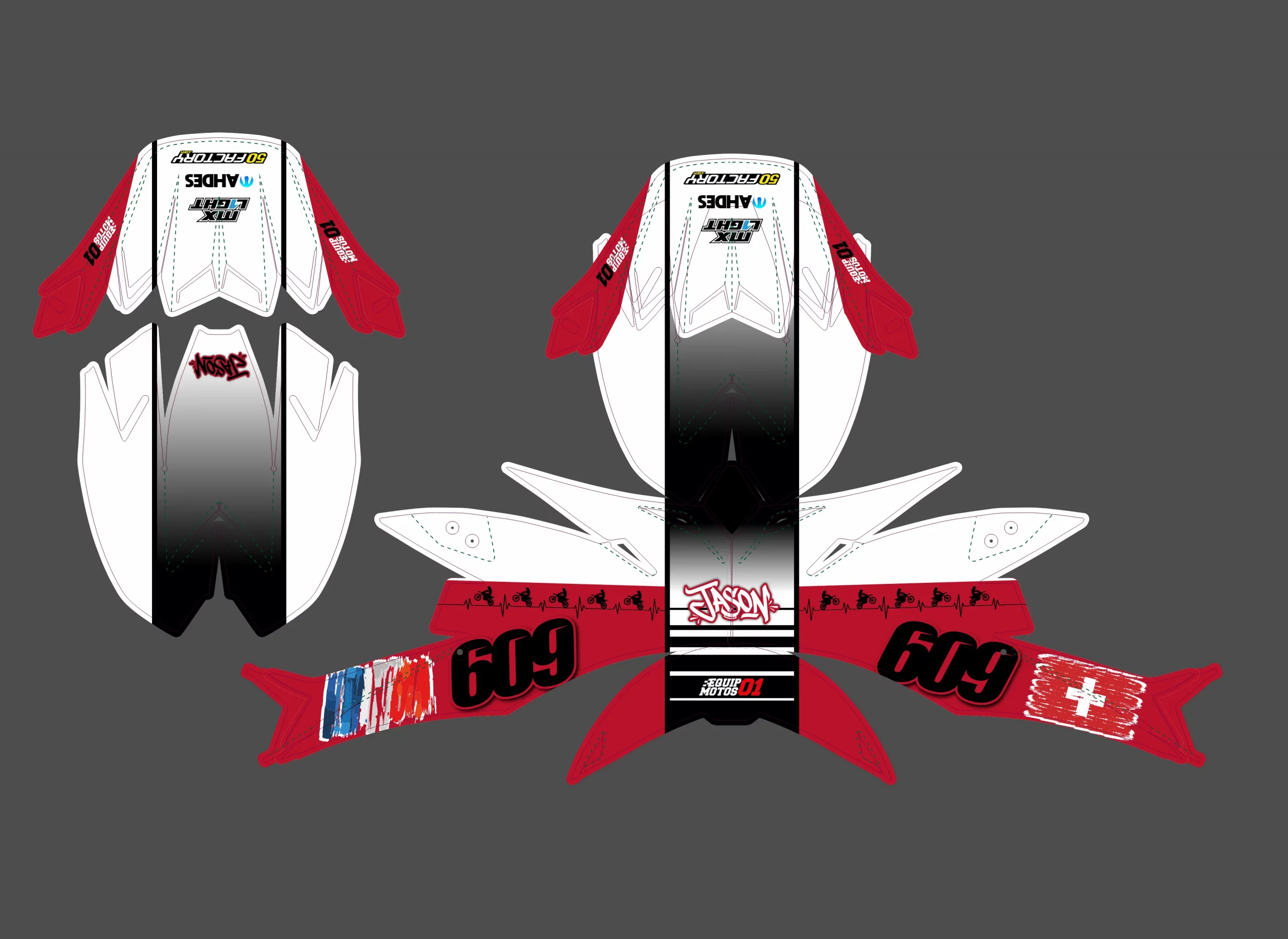 kit déco casque bell moto flex 9 loop