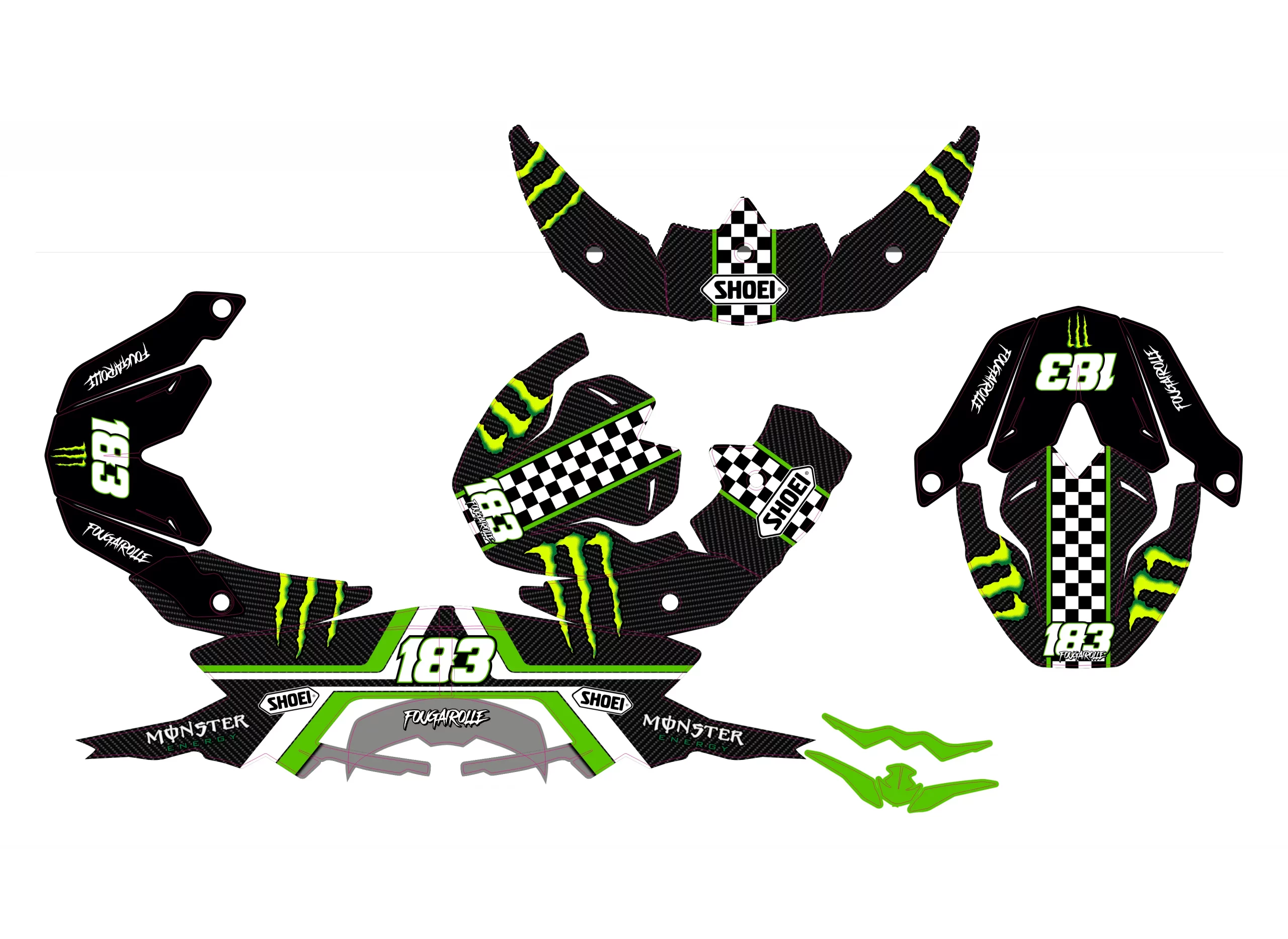 kit déco casque shoei vfx wr monster