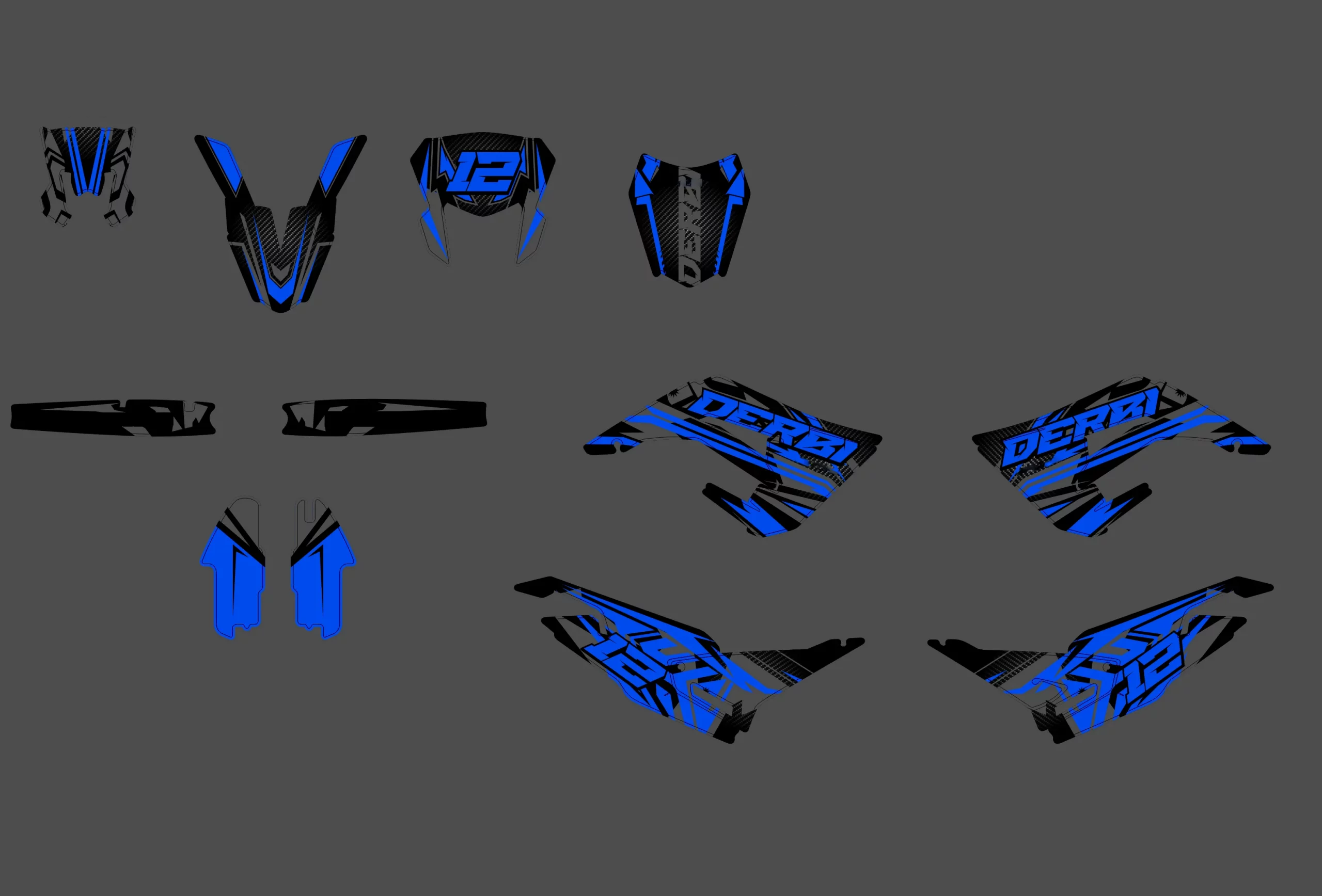 kit déco derbi 50 2018 2021 loop bleu