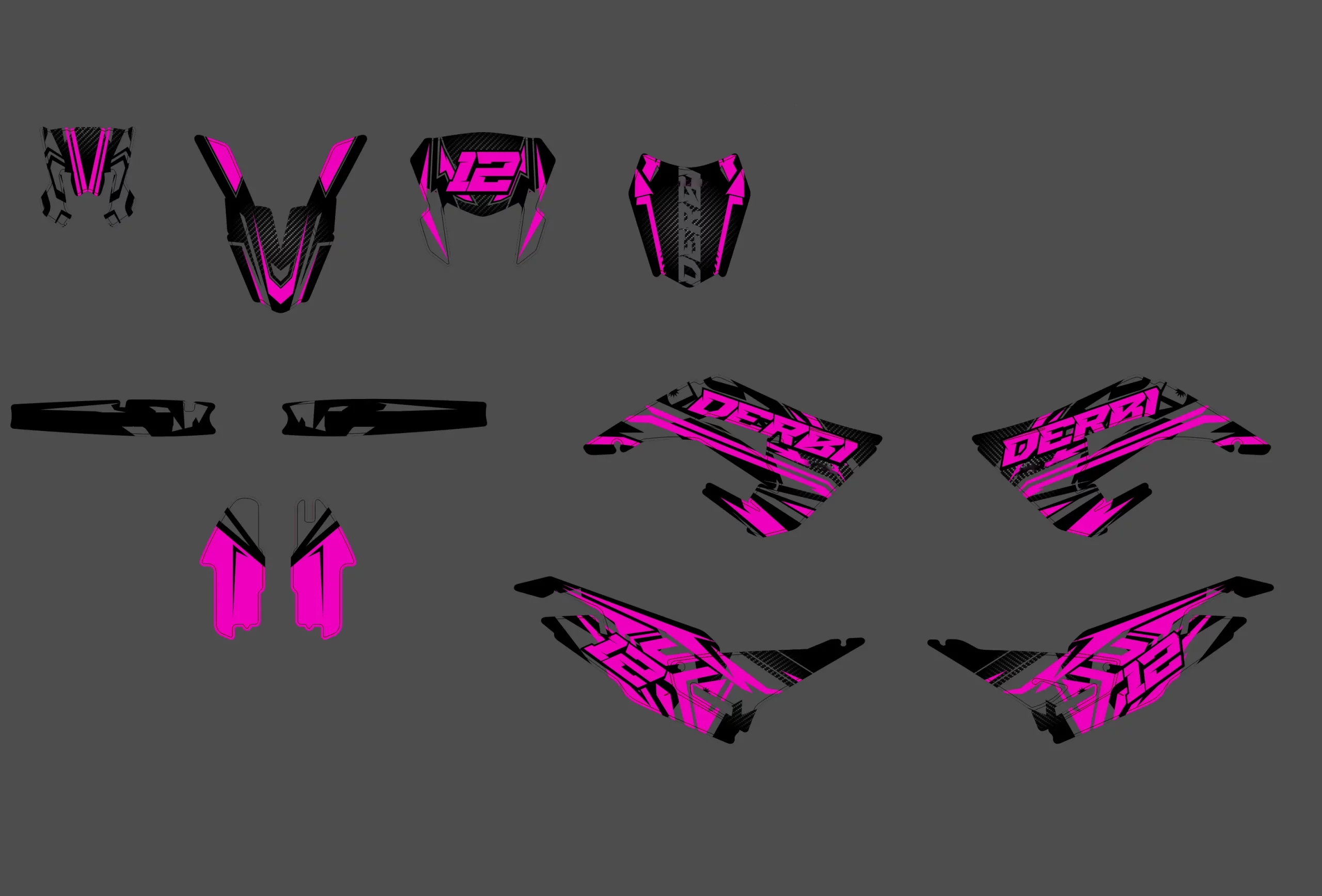 kit déco derbi 50 2018 2021 loop rose