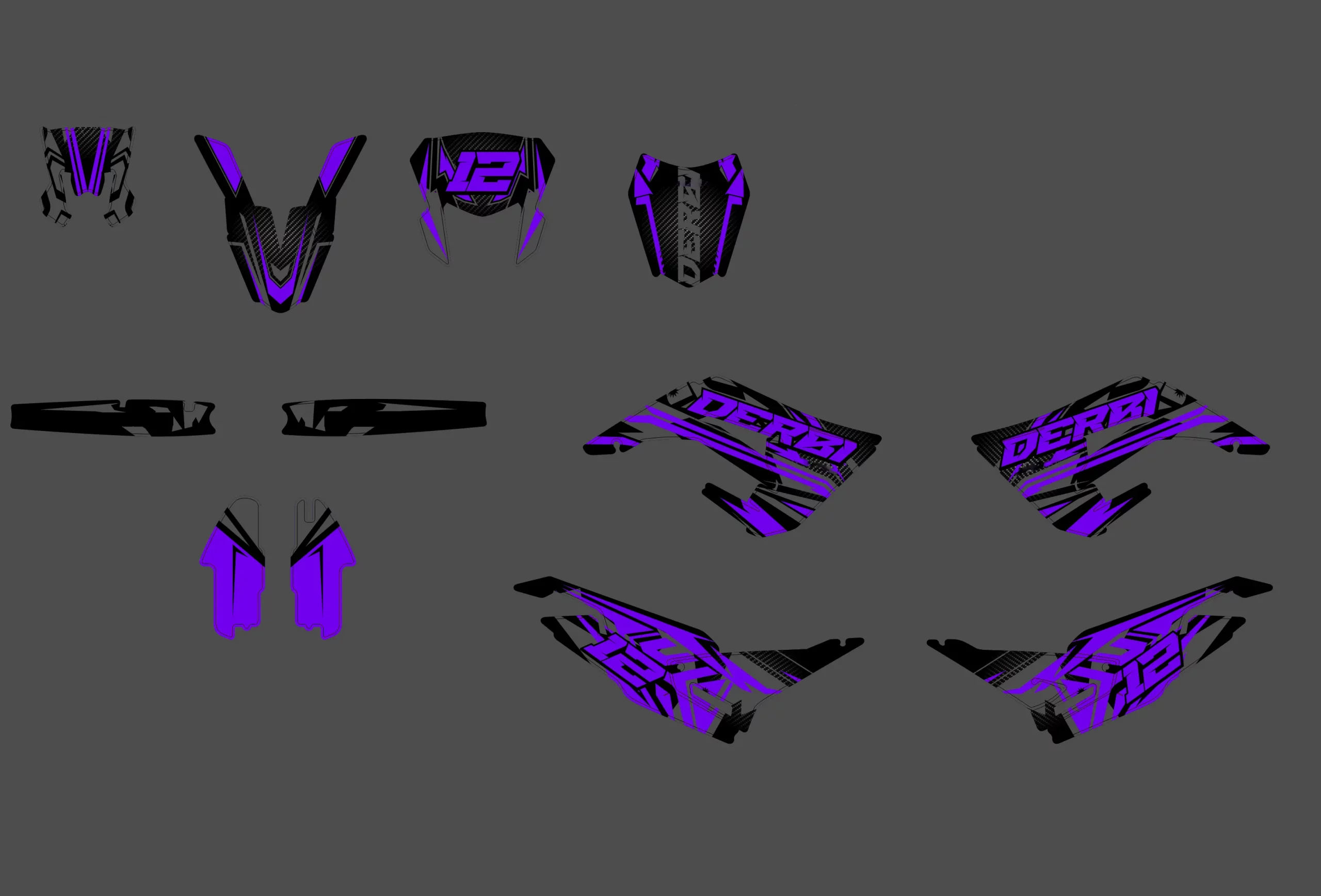 kit déco derbi 50 2018 2021 loop violet