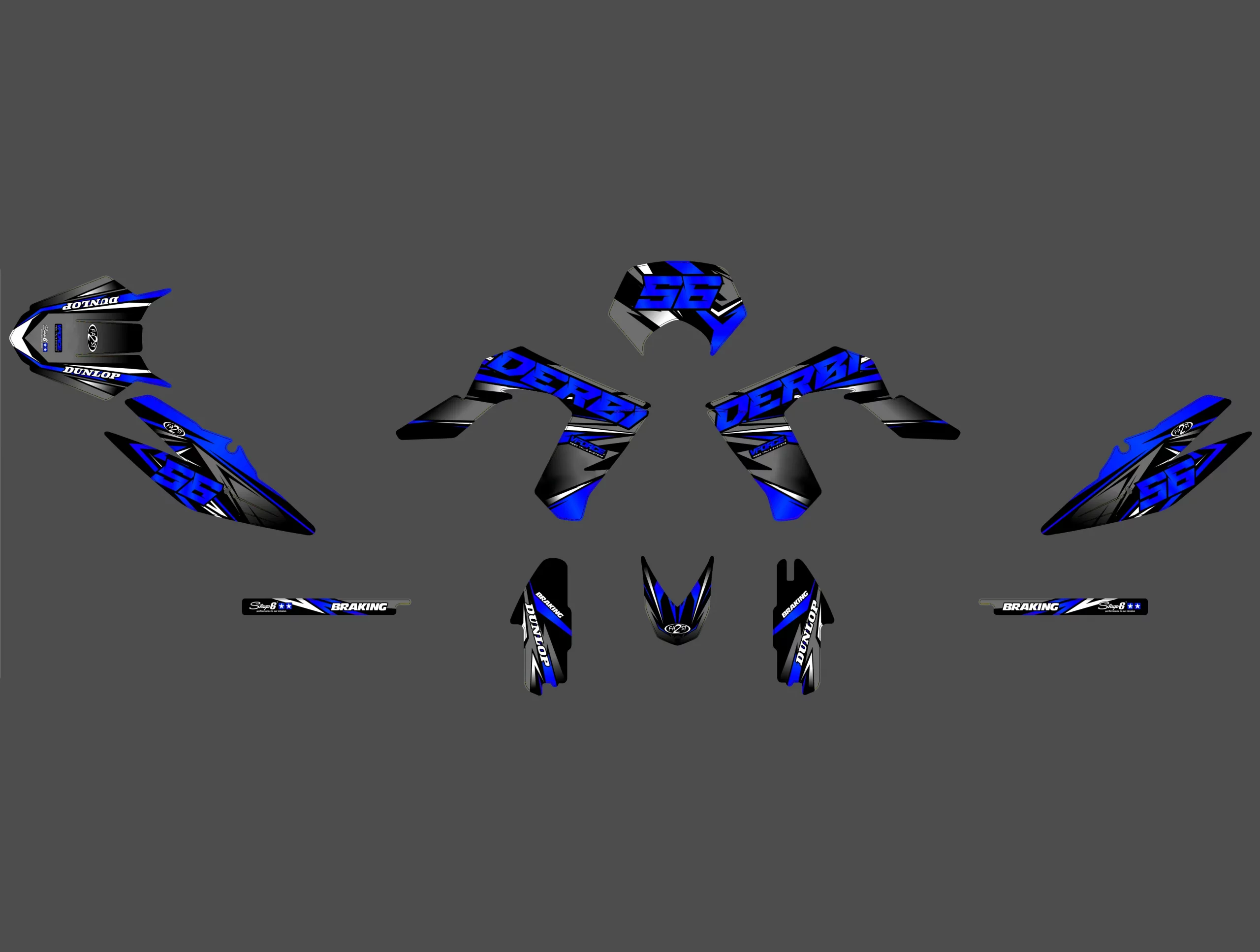 kit déco derbi 50 drd pro loop bleu