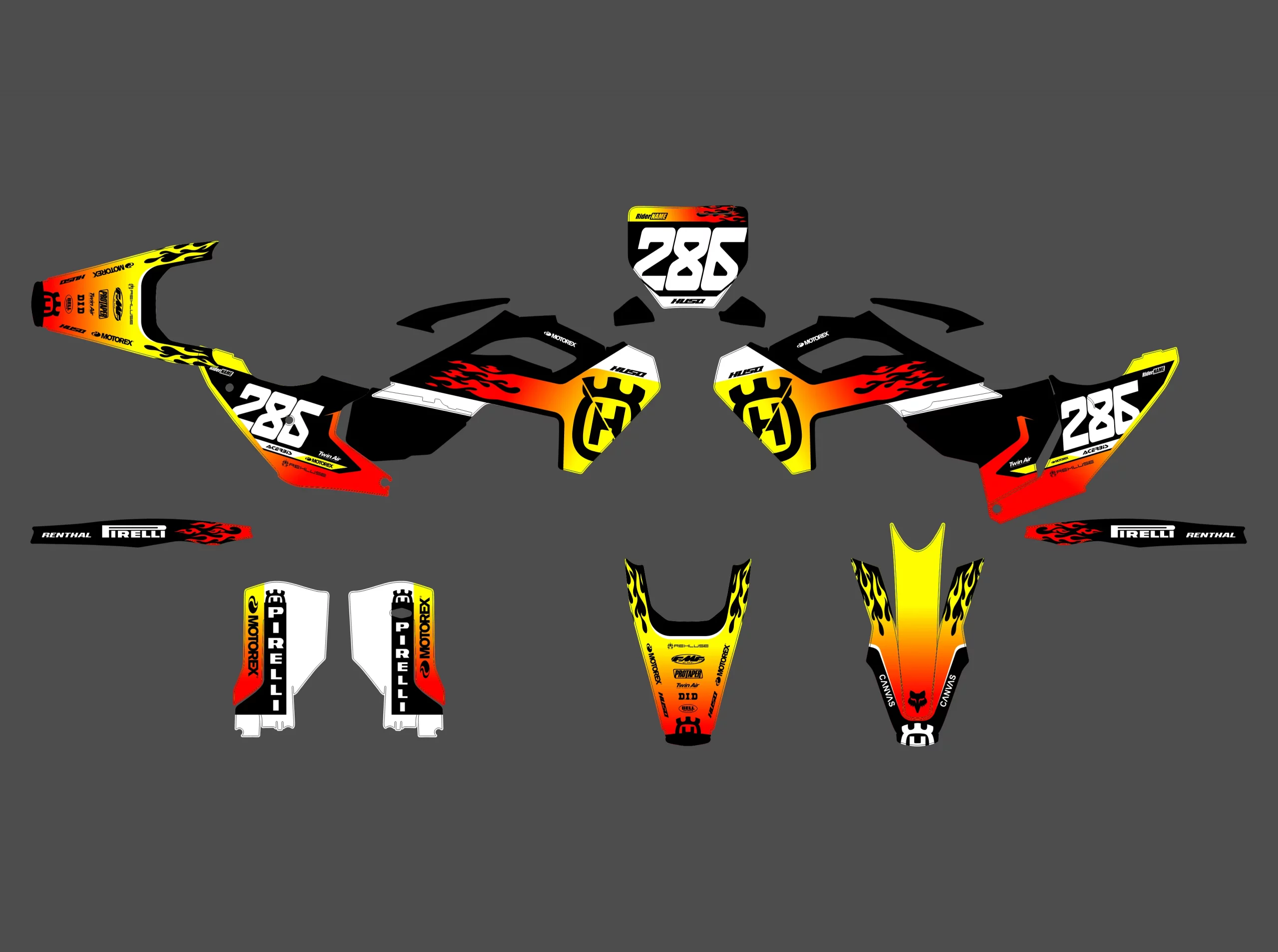 kit déco husqvarna tc / fc (2023 2024) flamme