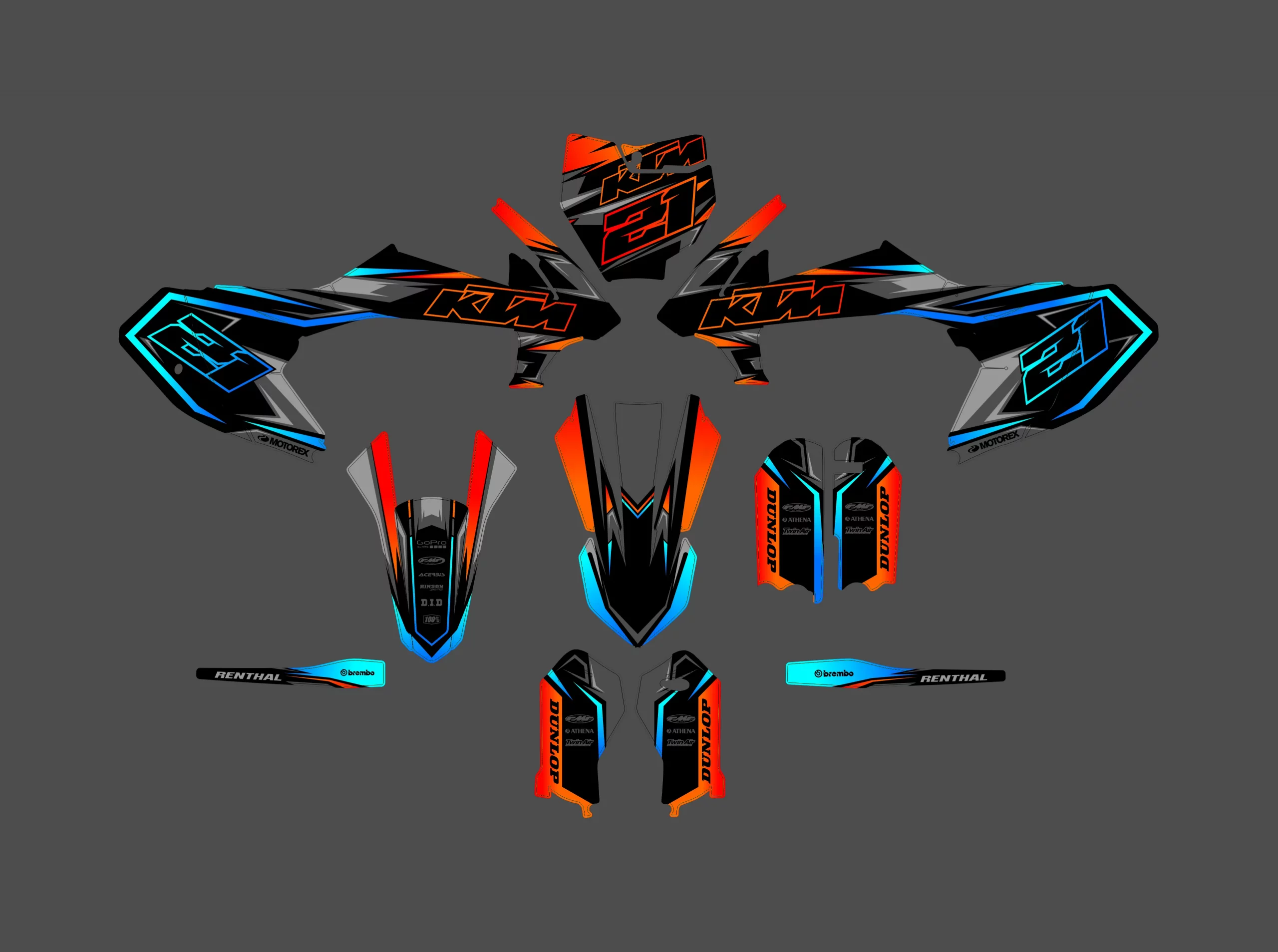 kit déco ktm 65 sx (2016 2023) bi color