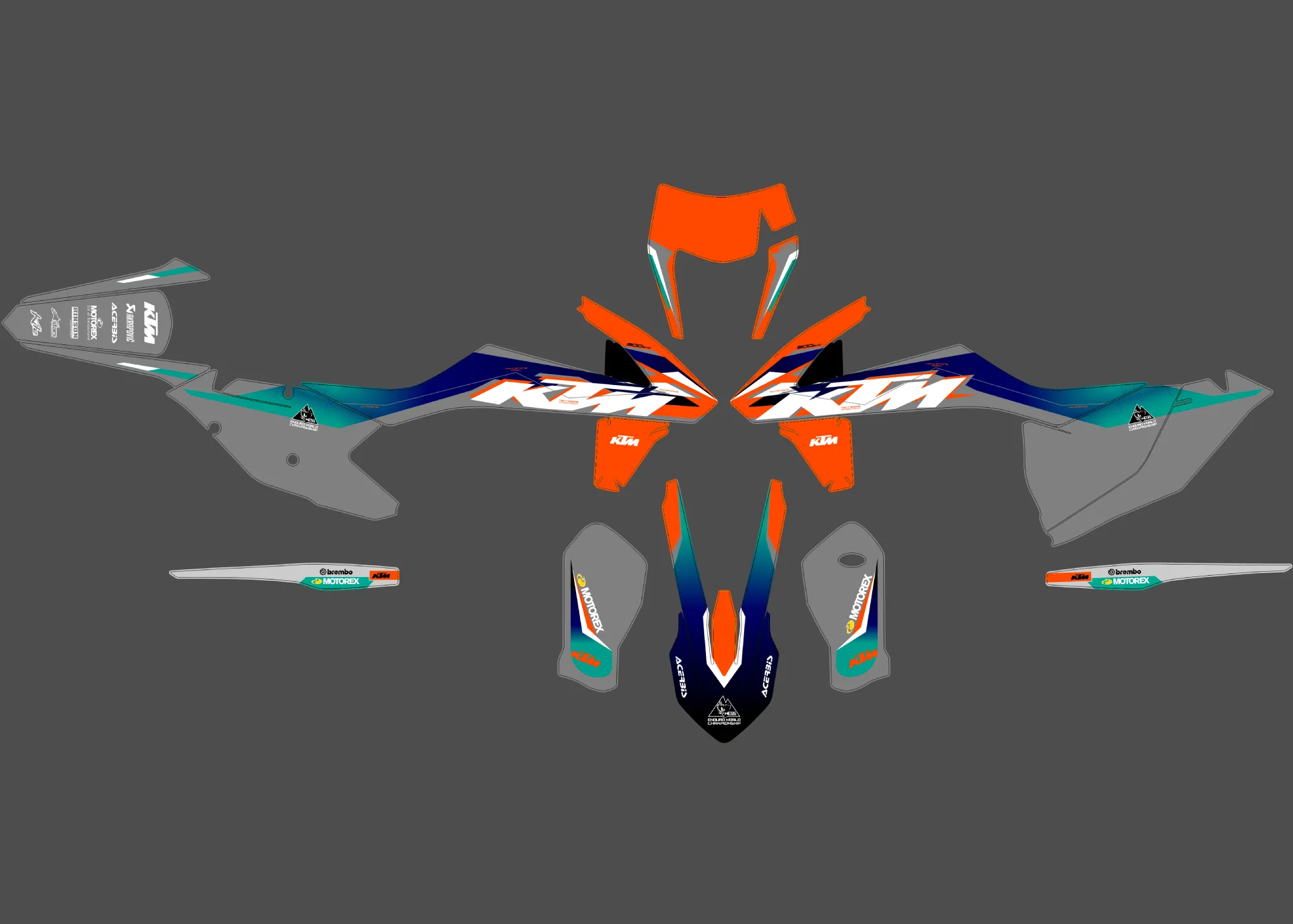 kit déco ktm exc / exc f (2017 2019) origine #2