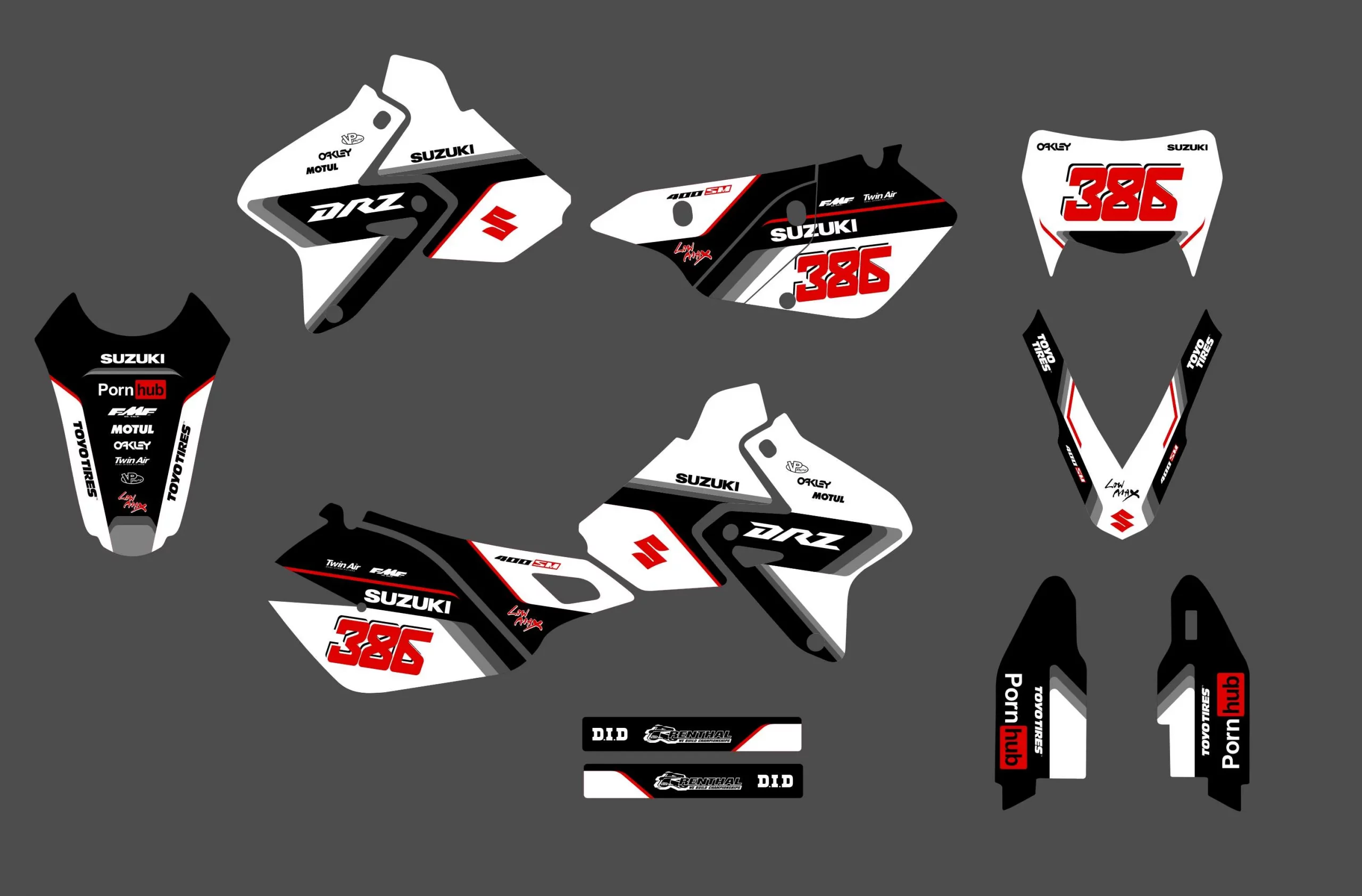 kit déco suzuki drz 400 race blanc