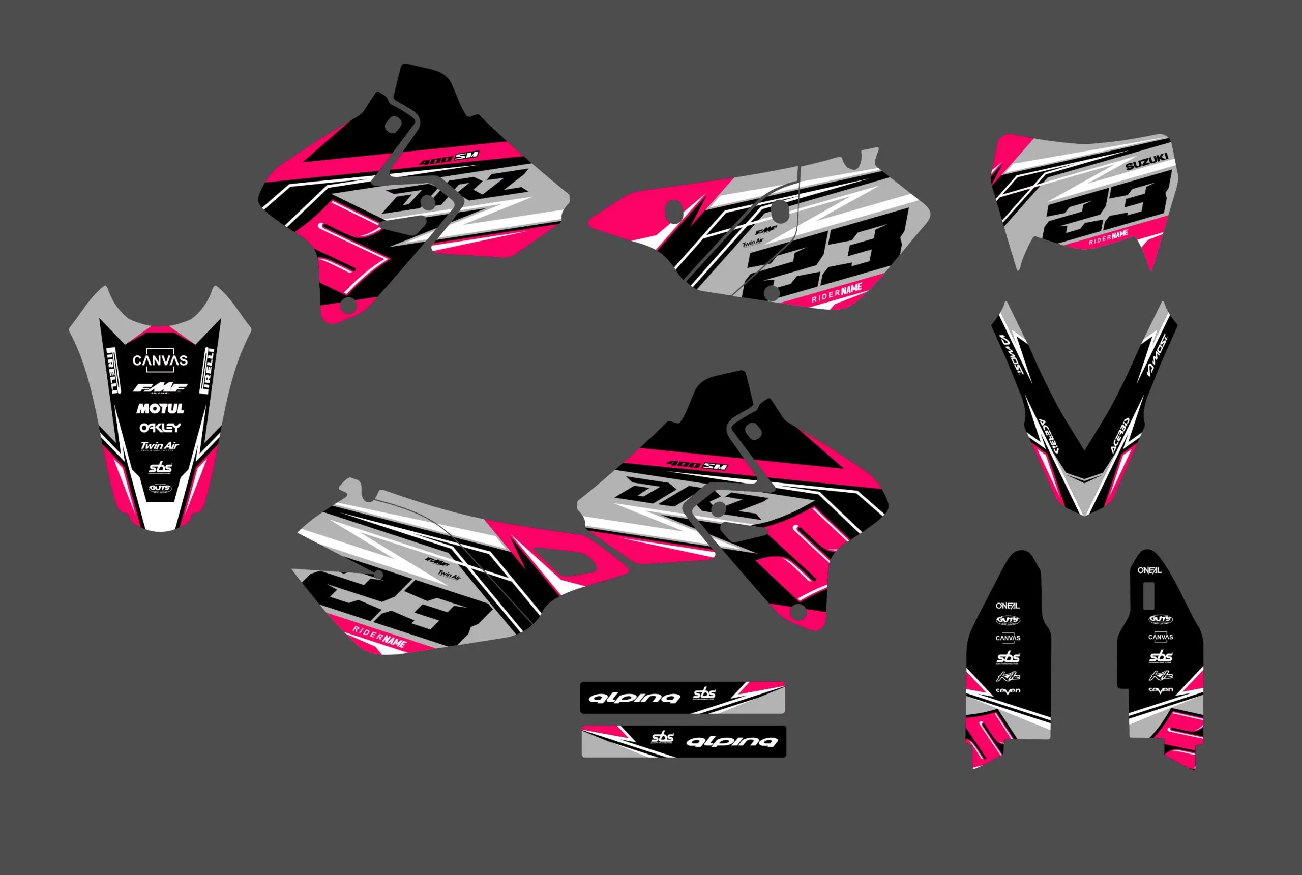 kit déco suzuki drz 400 race rose