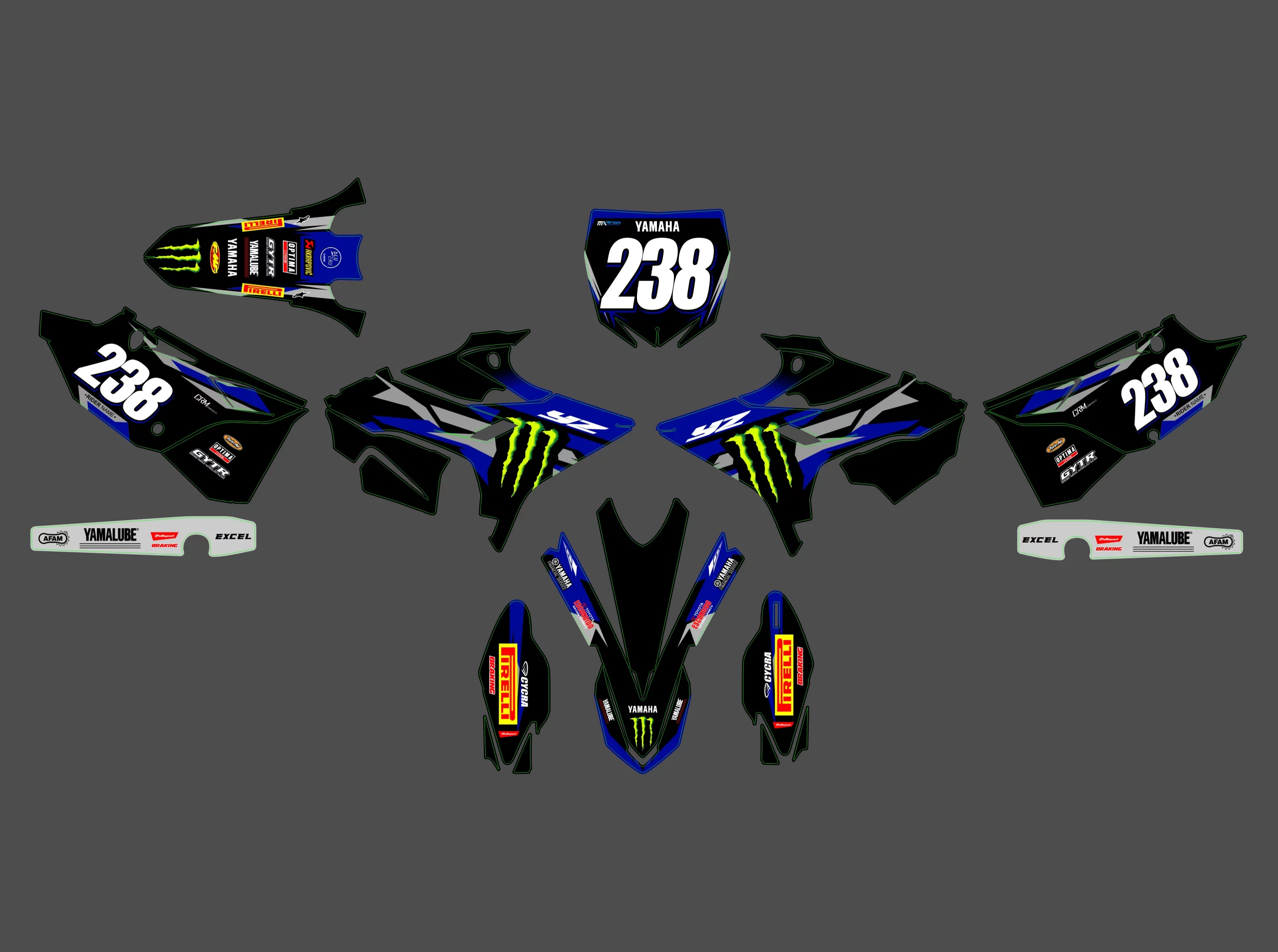 kit déco yamaha 250 yz racetech revolution monster