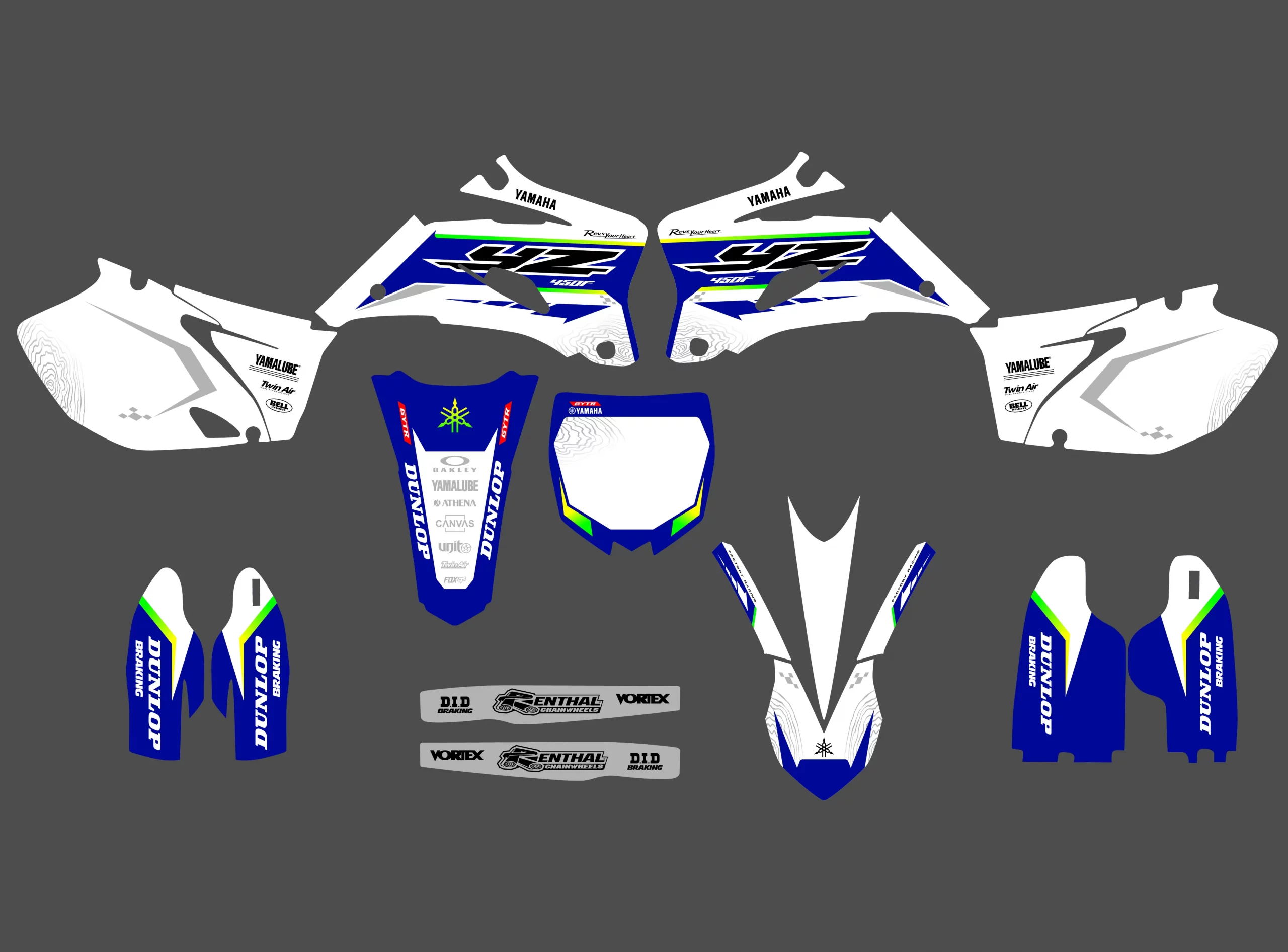 kit déco yamaha 450 yzf (2006 2009) factory blanc