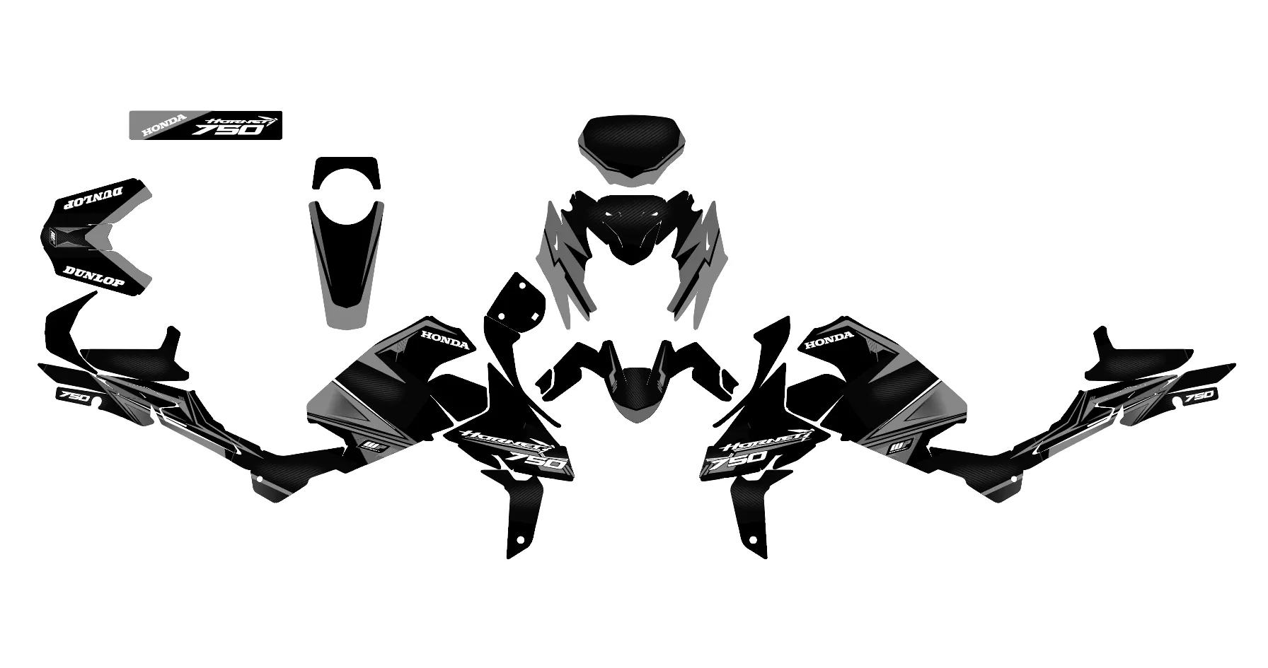 kit déco honda hornet cb 750 – factory gris