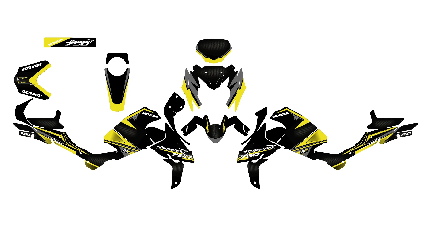 kit déco honda hornet cb 750 – factory jaune