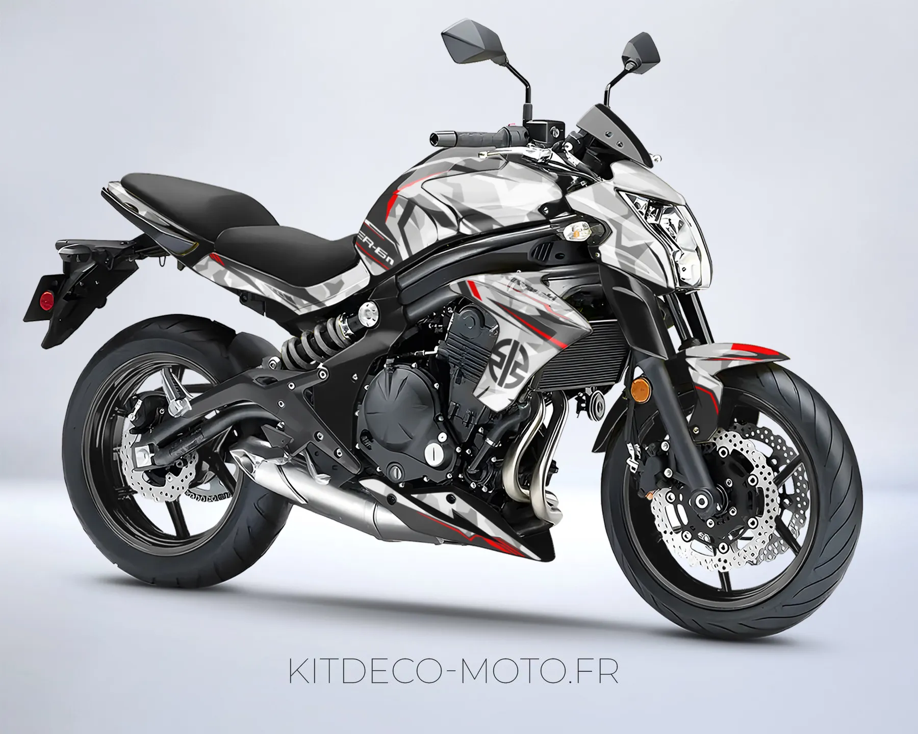 kit déco kawasaki er 6n (2012 2016) camo rouge