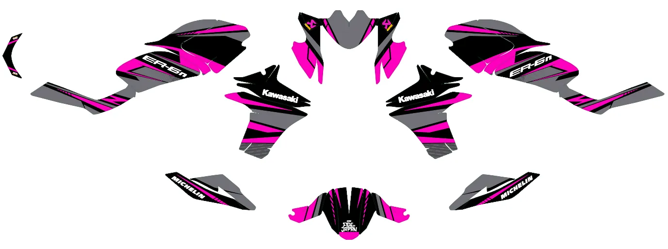 kit déco kawasaki er 6n factory rose