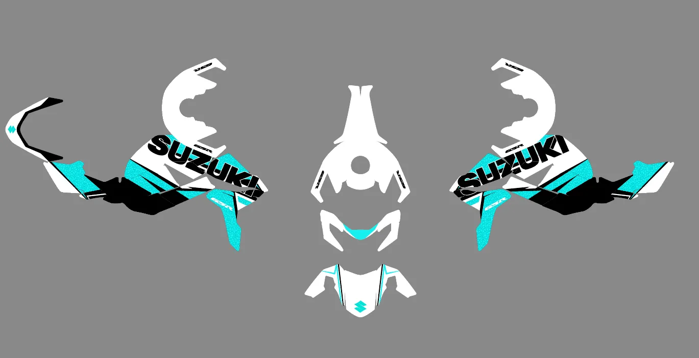 kit déco suzuki gsr 750 (2011 2017) – légende cyan