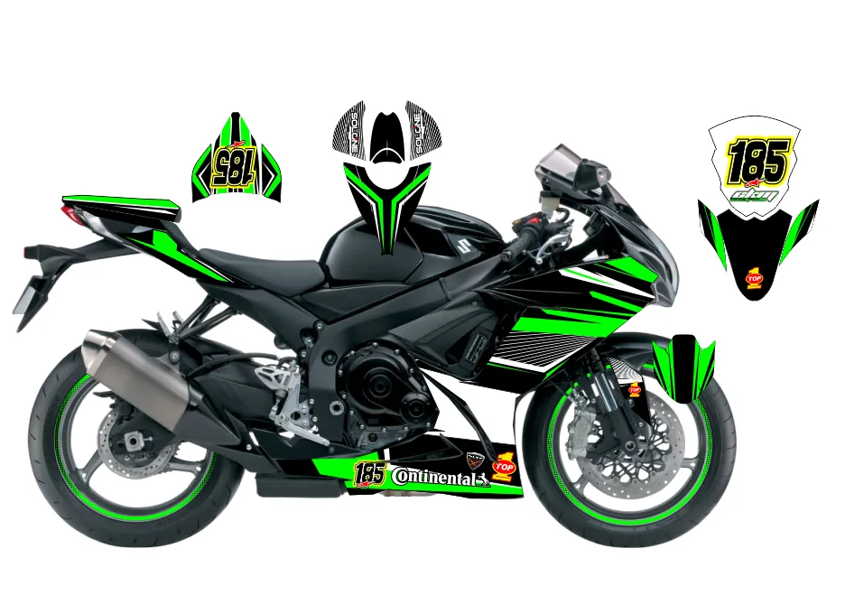 kit déco suzuki gsx r 1000 – top vert