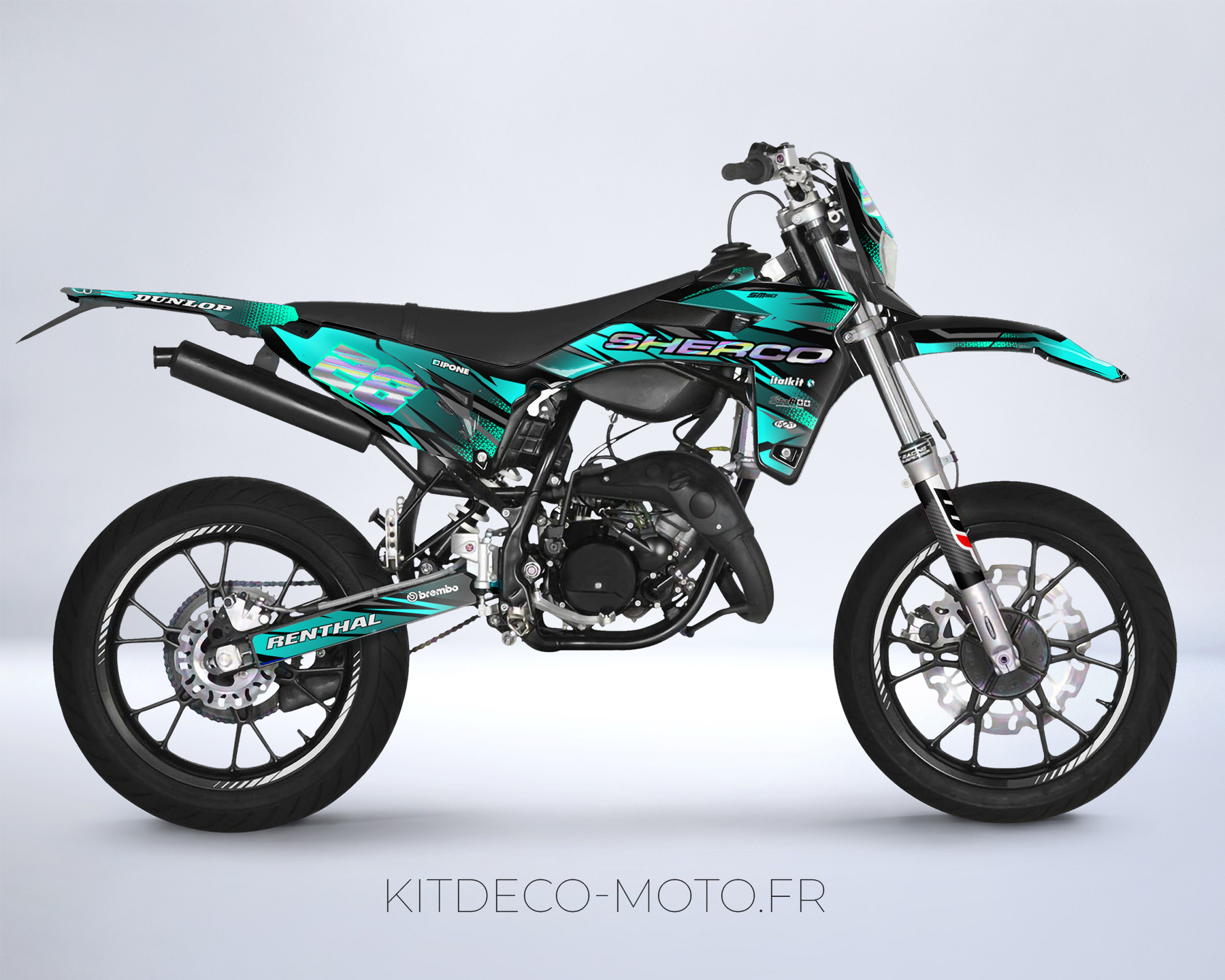 kit déco sherco 50 sm – airline cyan