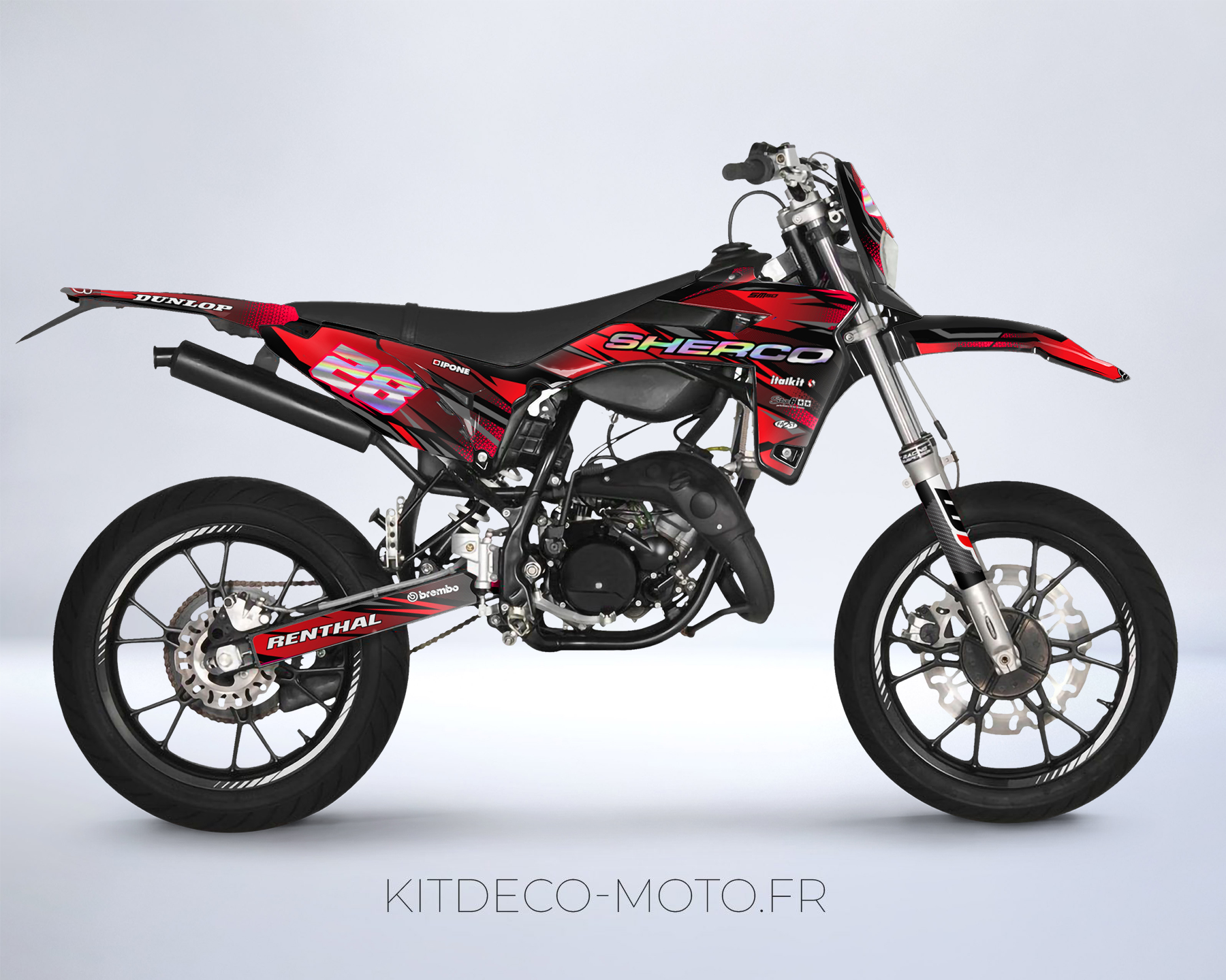 kit déco sherco 50 sm – airline rouge