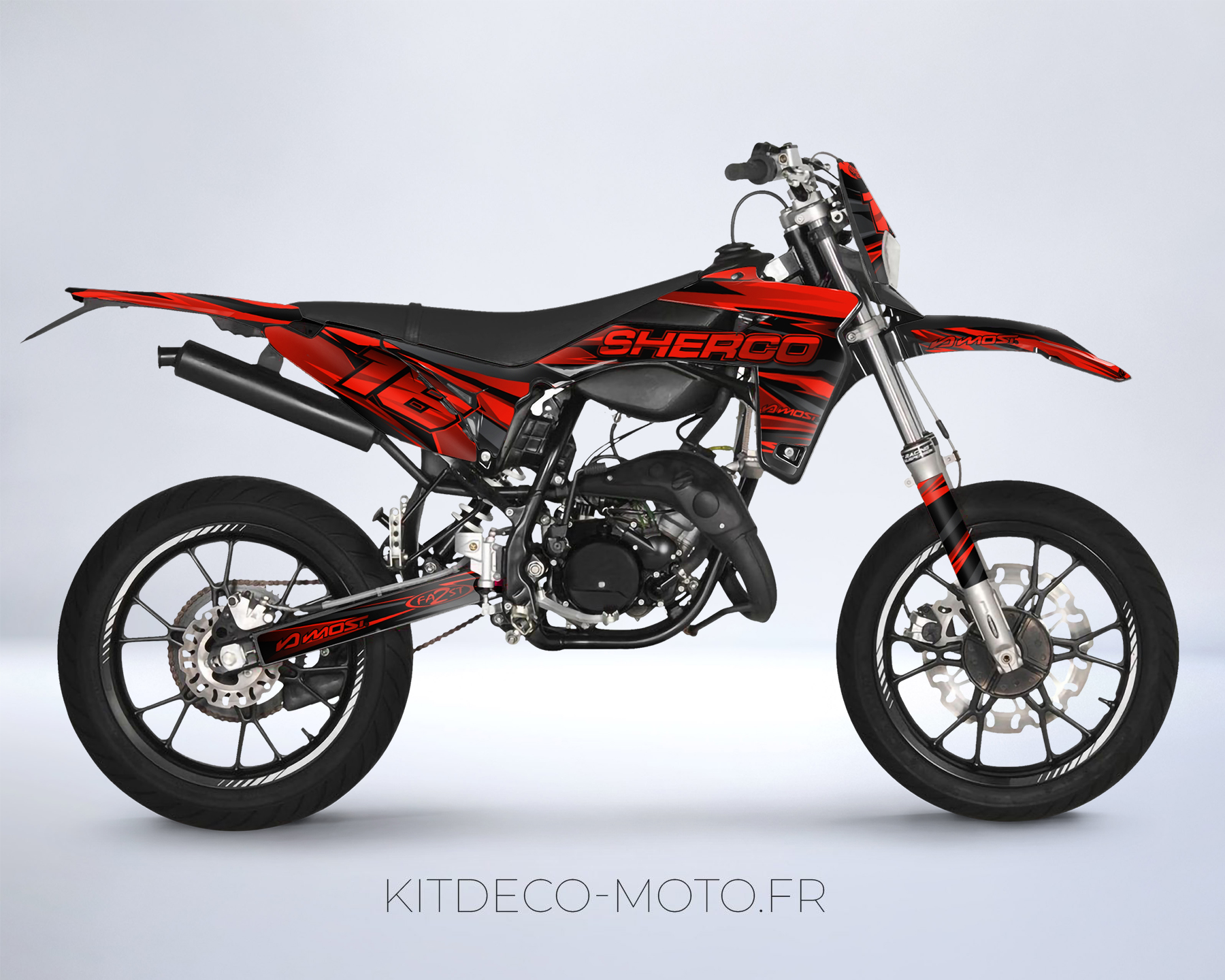 kit déco sherco 50 sm – airon rouge