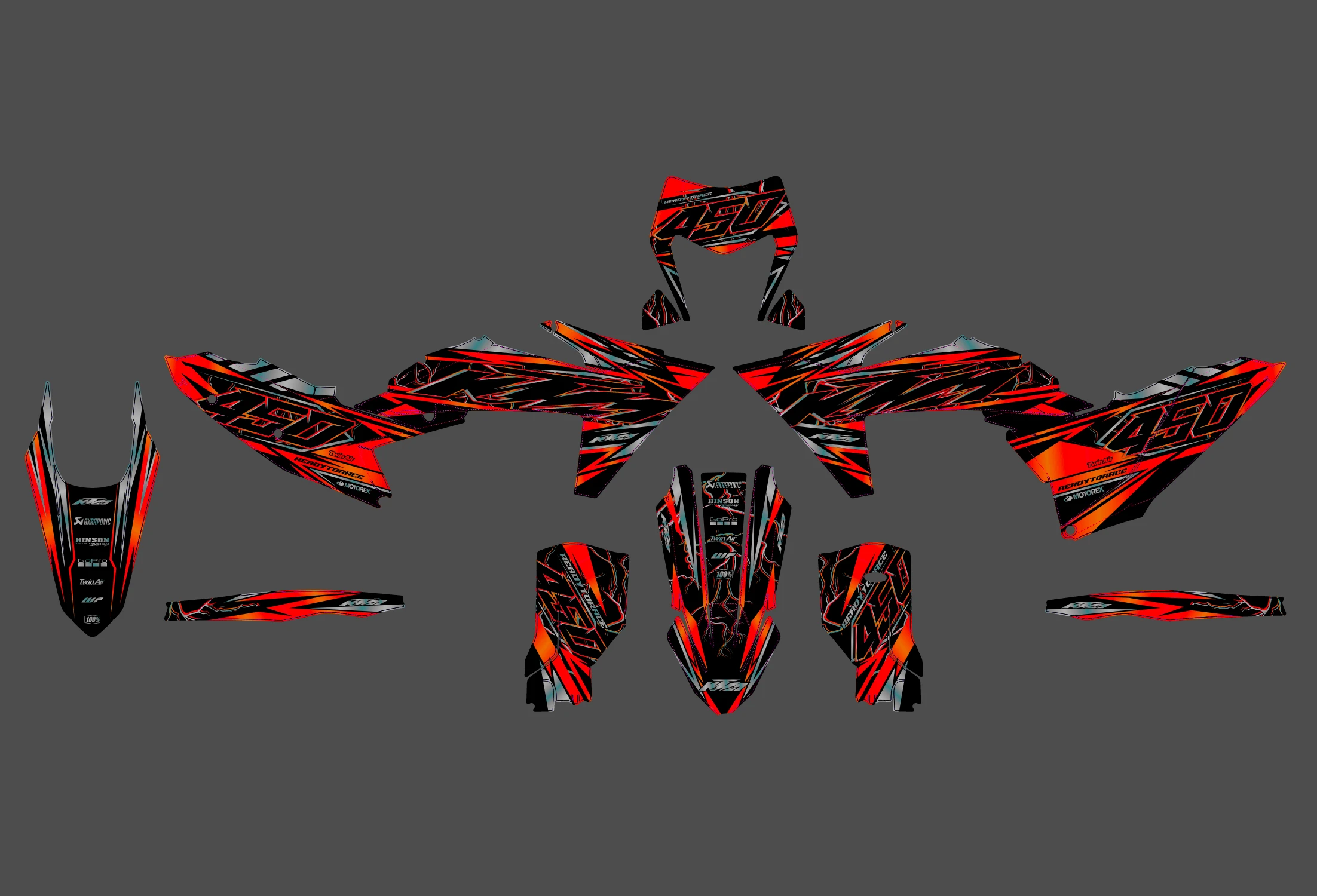 kit déco ktm exc / exc f (2024 2025) flashy rouge